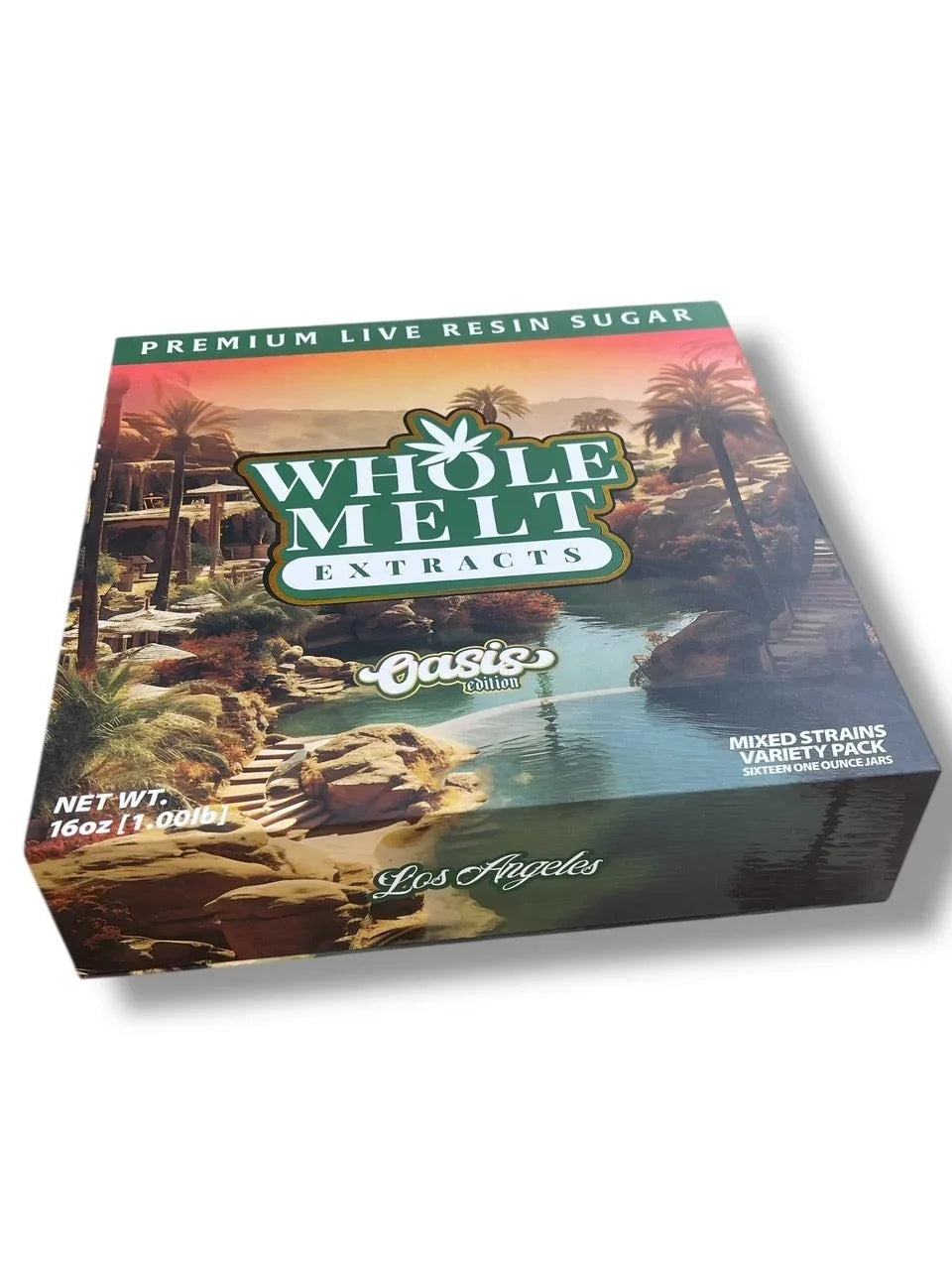 Whole Melt Oasis Edition 1oz Glass Jars - Varity Pack 16 Strains in box Empty Jars - Black Unicorn Hub