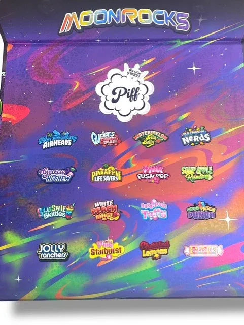 Piff Moonrocks Berry POP Edition 1oz Plastic Jars - Varity Pack 16 Strains in box Empty Jars - Black Unicorn Hub