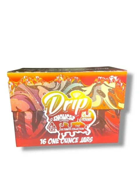 Drip Snowcaps Smalls 16-1oz Plastic Jars - Varity Pack 16 Flavors in box 1 pound with outer box Empty Jars - Black Unicorn Hub