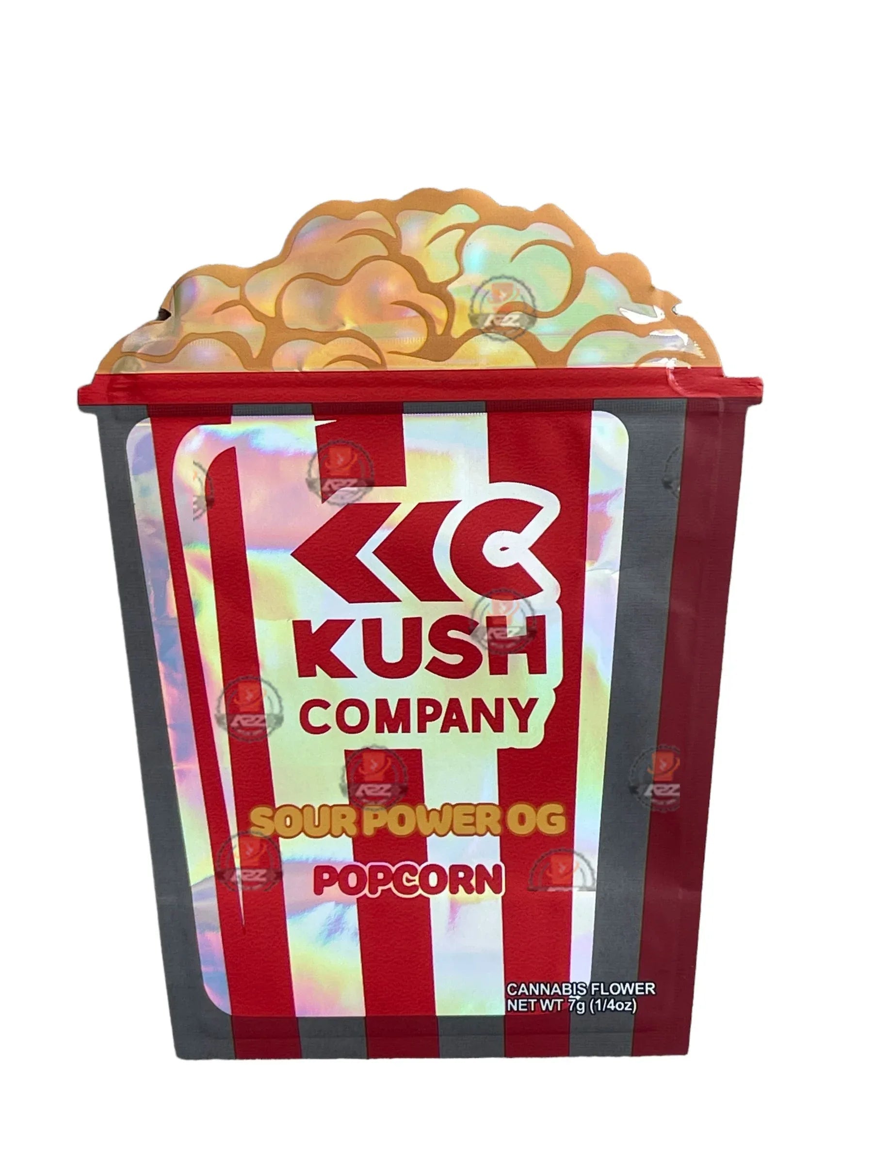 Kush Company Popcorn Sour power OG 3.5G Mylar Bags Holographic cut out - Black Unicorn Hub