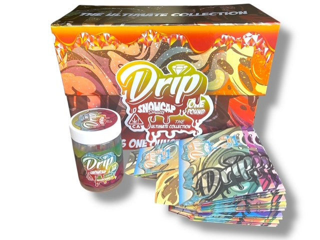 Drip Snowcaps Smalls 16-1oz Plastic Jars - Varity Pack 16 Flavors in box 1 pound with outer box Empty Jars