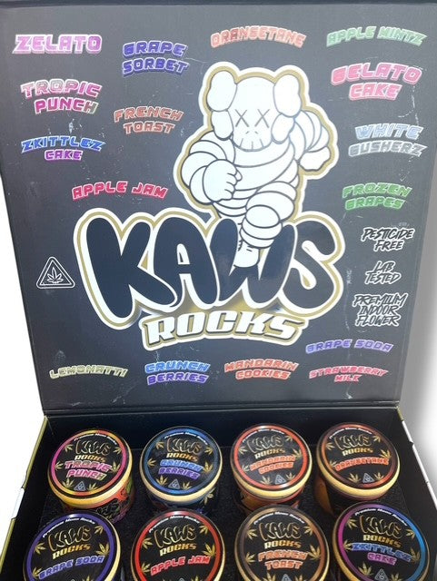 Kawz Exotic Edition Moon Rocks 1oz Glass Jars - Varity Pack 16 Strains in box Empty Jars