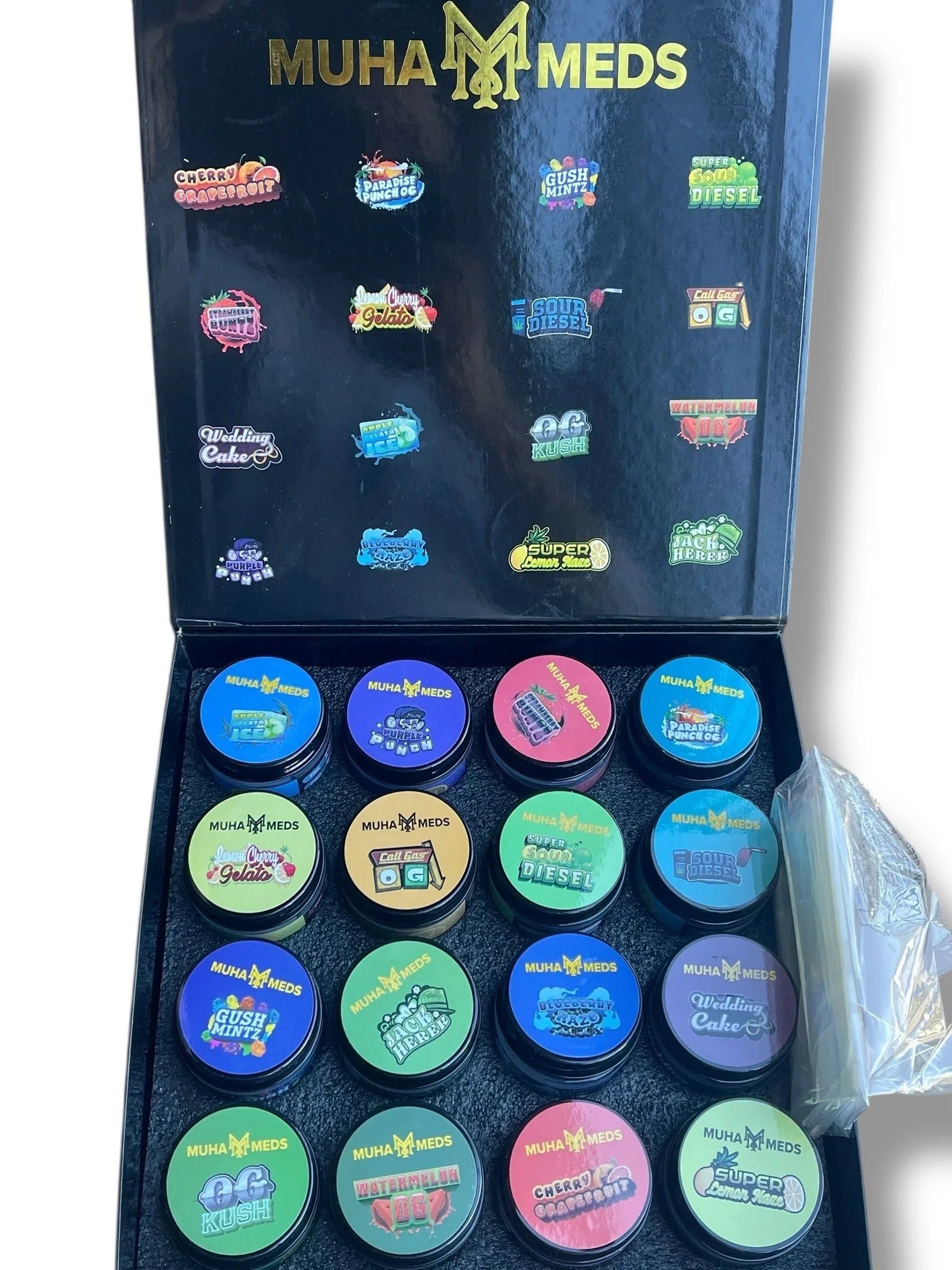 Muhameds Variety Pack 16-1oz Jars in a box Live Resin (wax) - Black Unicorn Hub