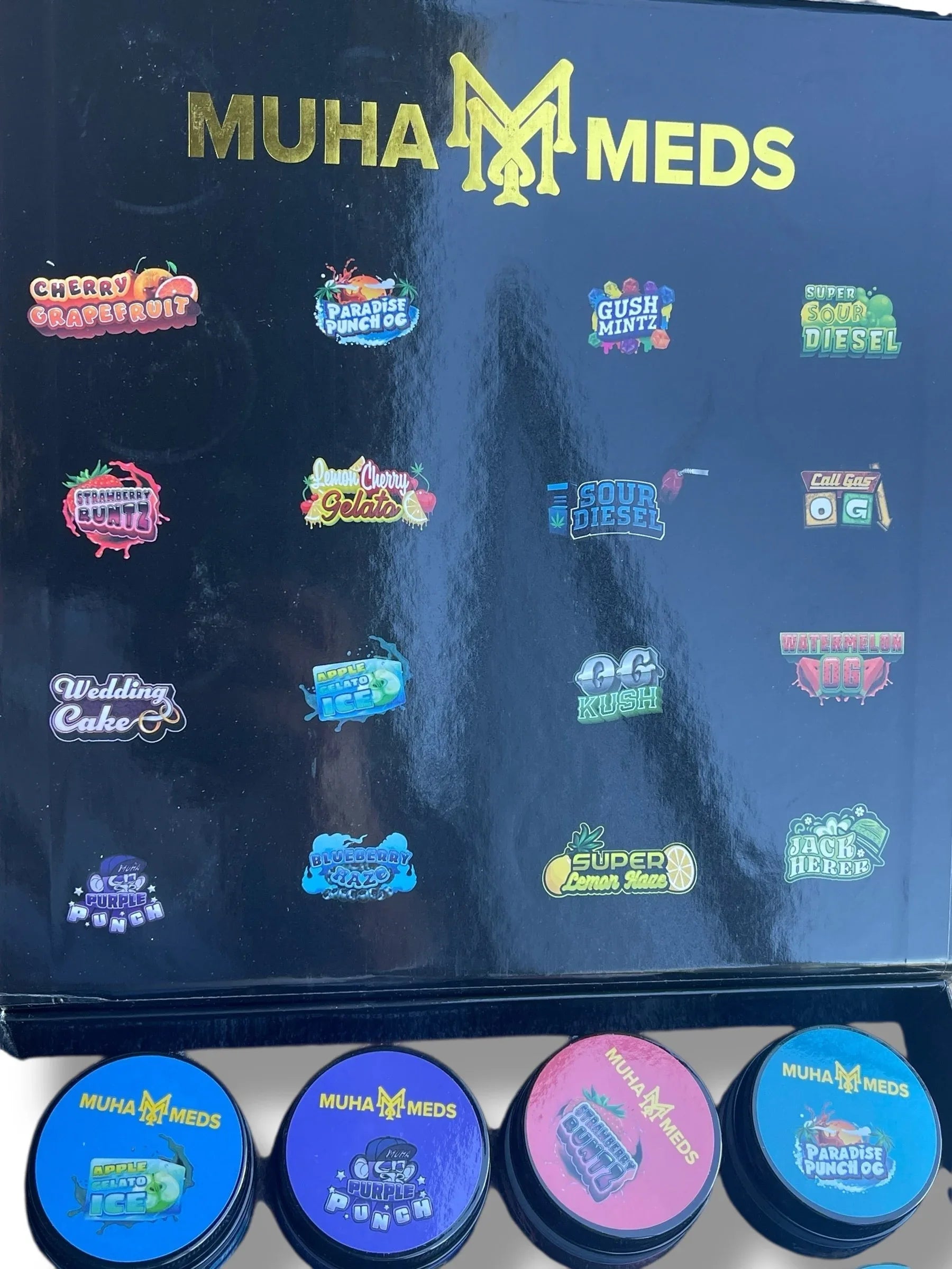 Muhameds Variety Pack 16-1oz Jars in a box Live Resin (wax) - Black Unicorn Hub