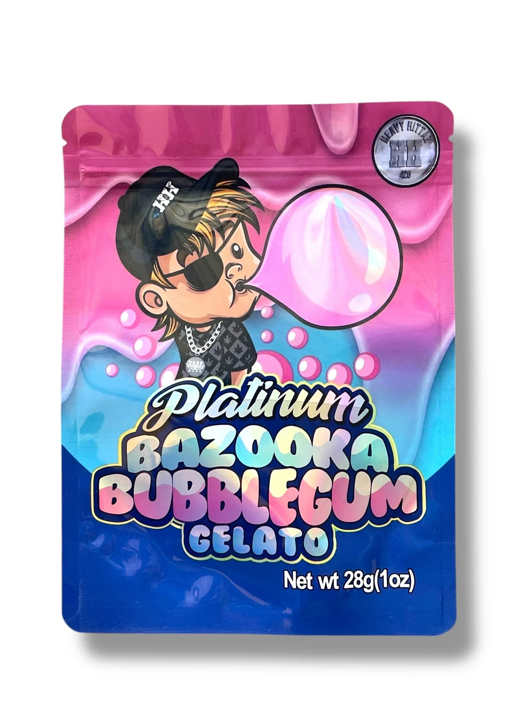 Platinum Bazooka Bubblegum Gelato 1OZ 28G Mylar Bag (50 Count) - Black Unicorn Hub