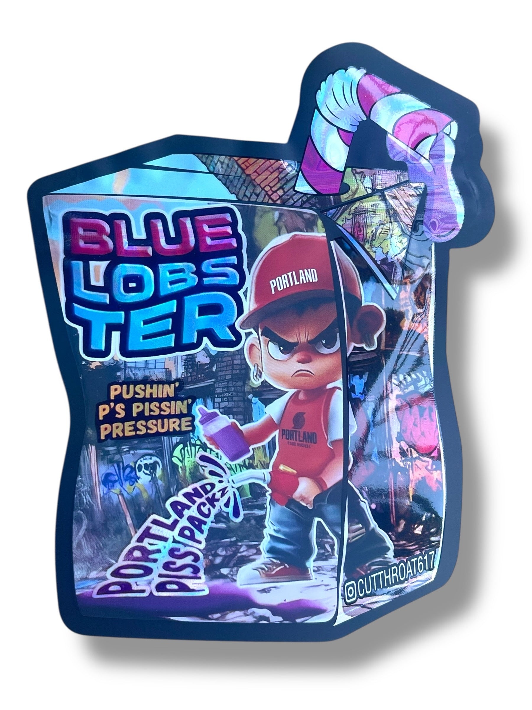 Blue Lobster Portland Piss Packz 3.5g Mylar Bag- Packaging Only Juice box
