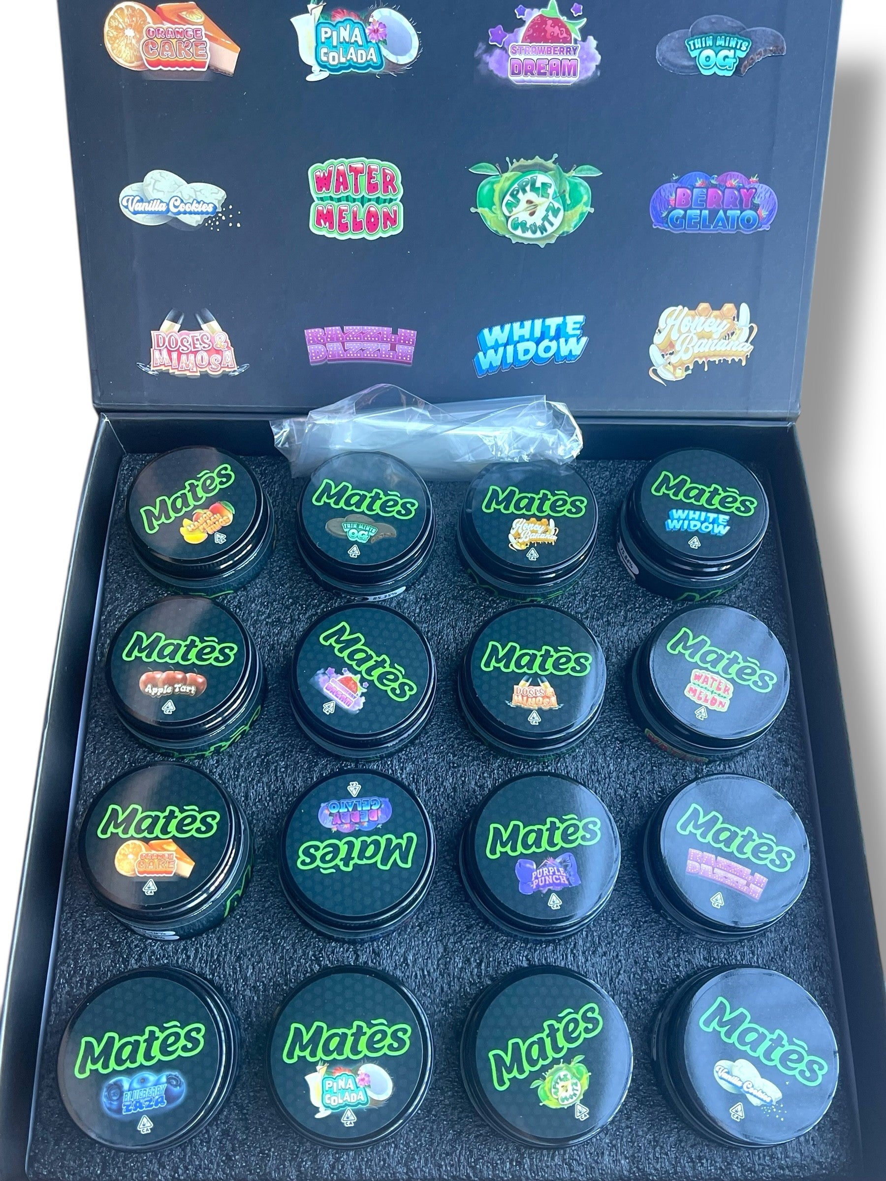 Muha Meds Mates Variety Pack 16-1oz Jars in a box Live Resin