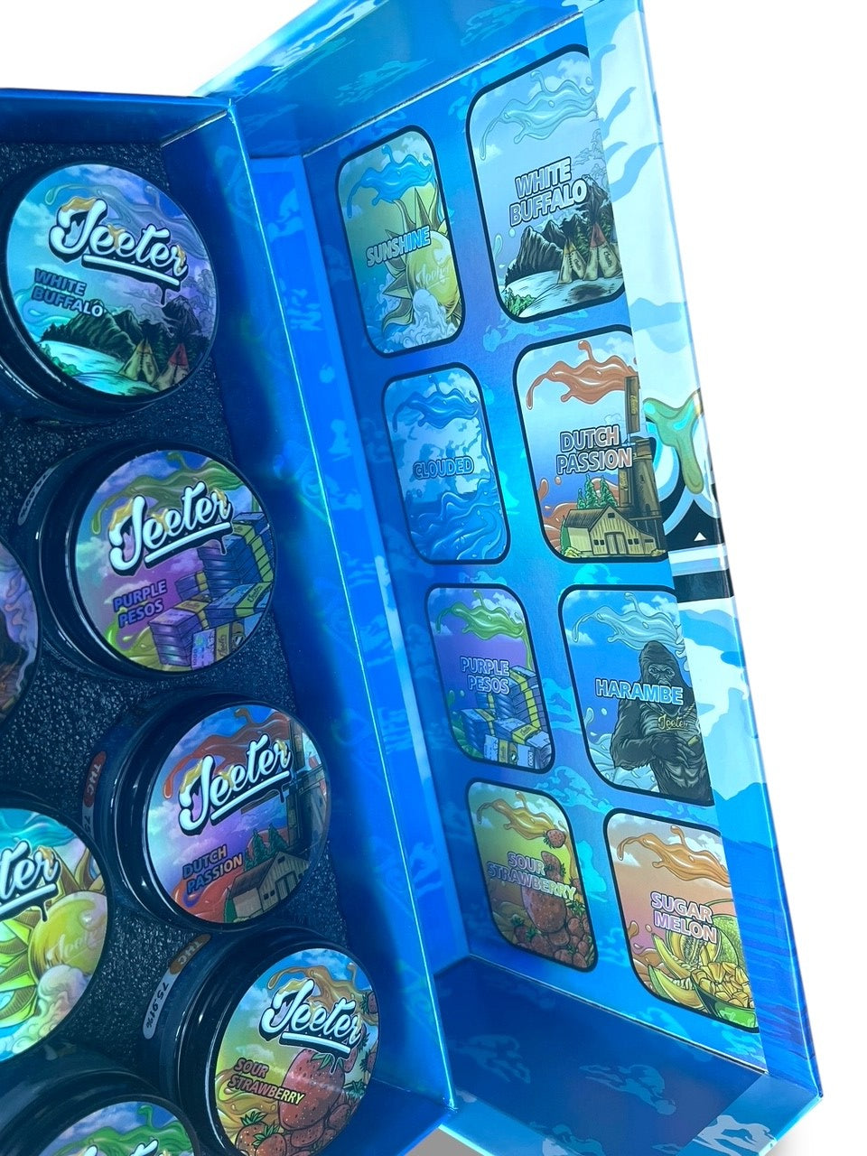 Jeeter Variety Pack 16-1oz Jars in a box