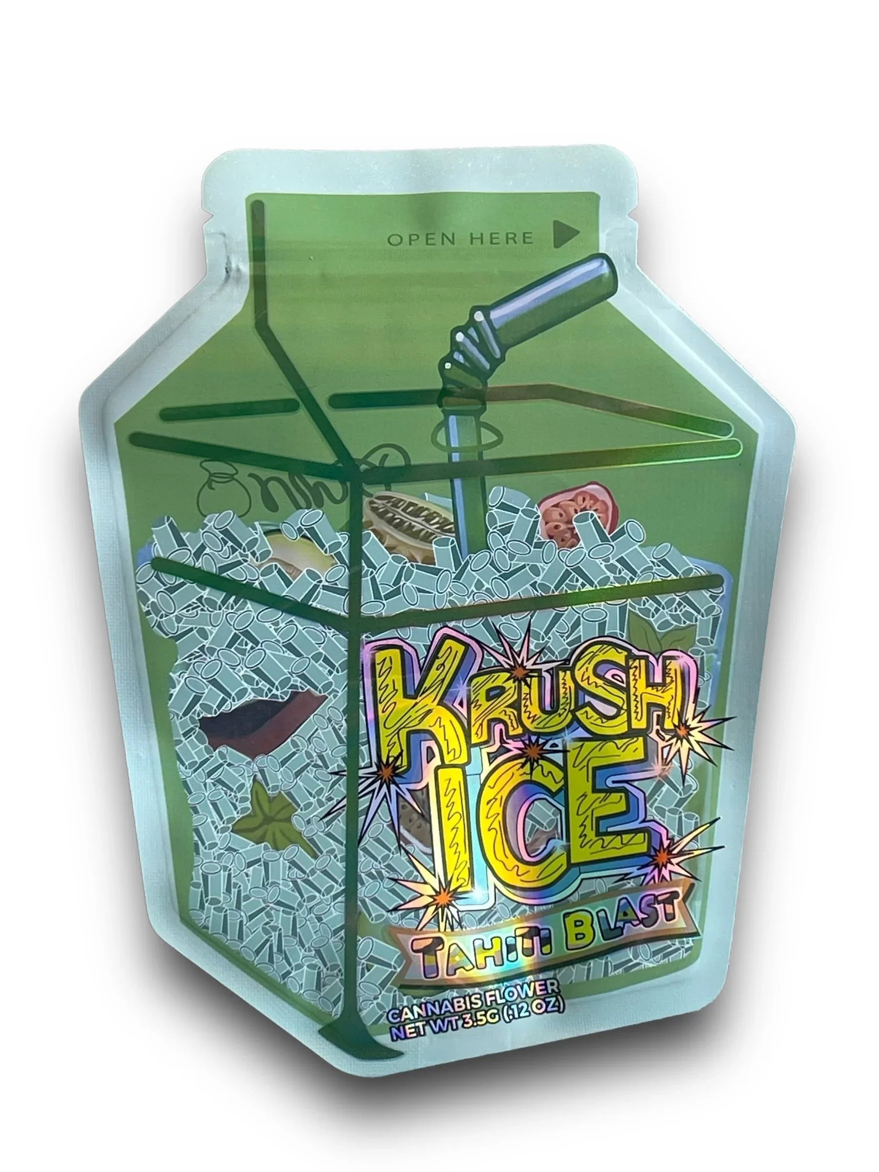Krush Ice Tahiti Blast 3.5G Mylar Bags Holographic cut out - Black Unicorn Hub