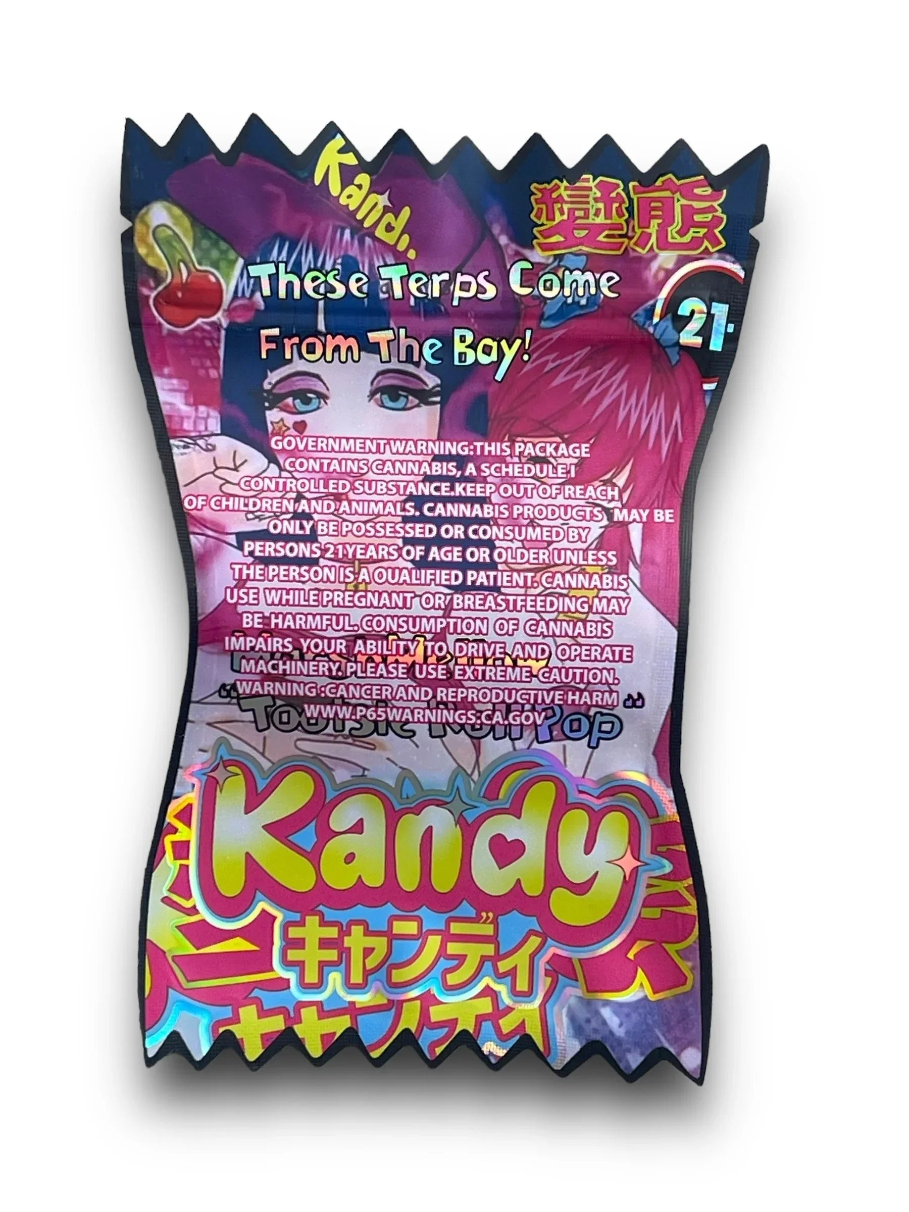 Kandy Marshmellow Tootsie Roll Pop 3.5G Mylar Bags Holographic cut out - Black Unicorn Hub