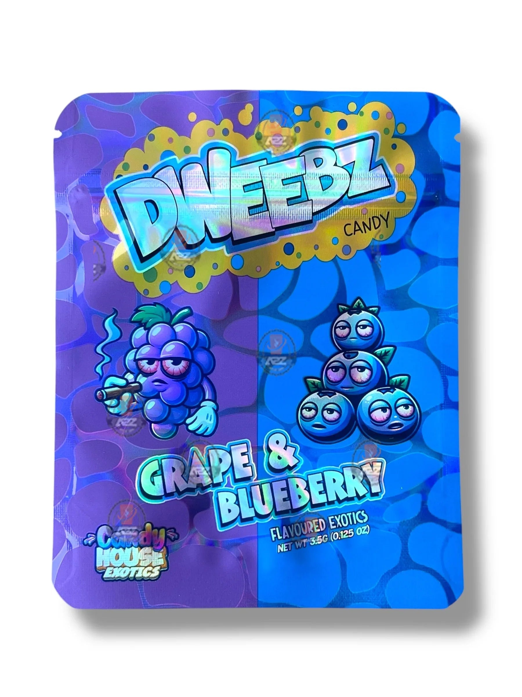 Dweebz Candy Grape & Blueberry Mylar Bag 3.5g shape bag - Black Unicorn Hub