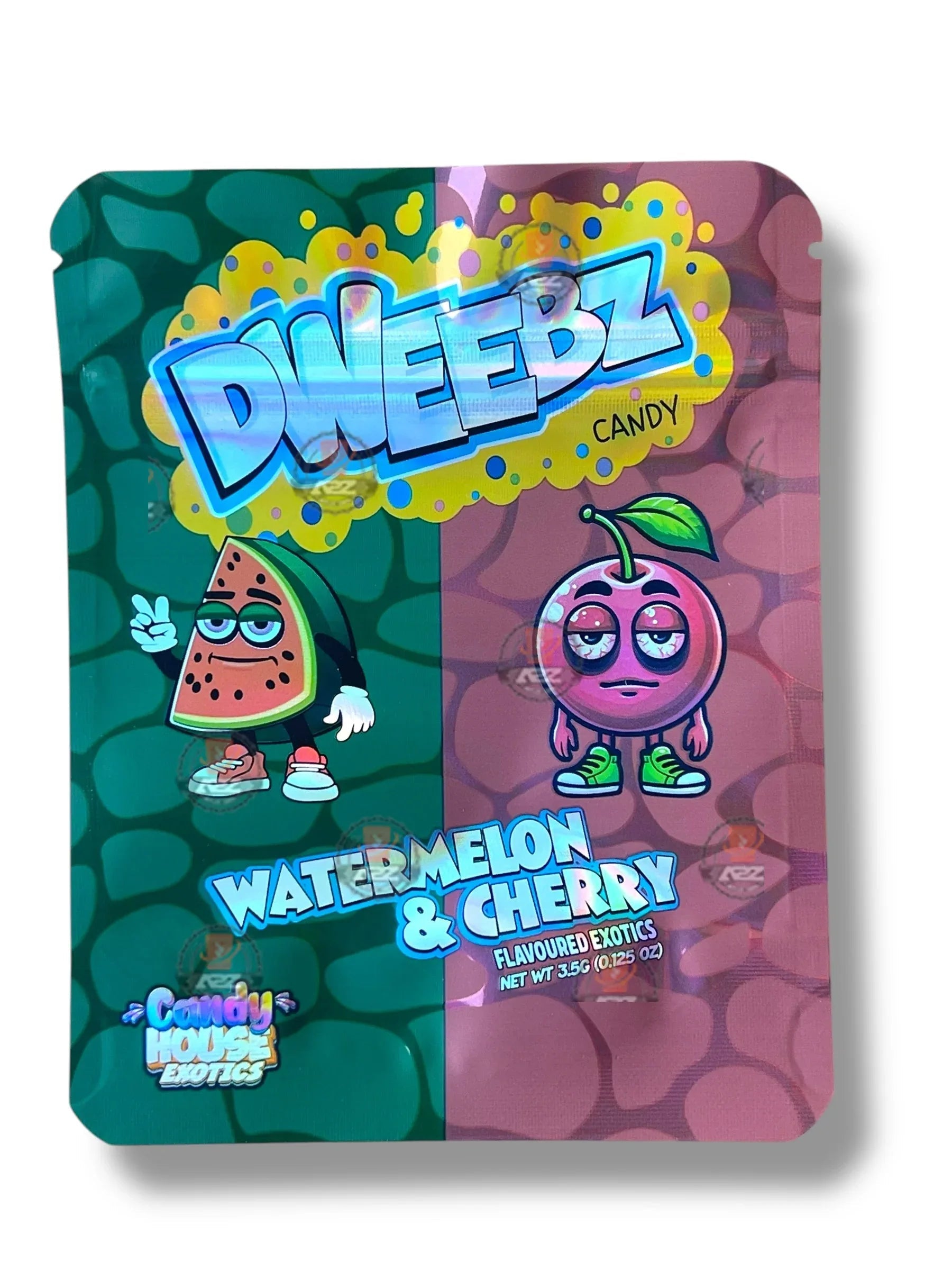 Dweebz Candy Watermelon & Cherry Mylar Bag 3.5g shape bag - Black Unicorn Hub
