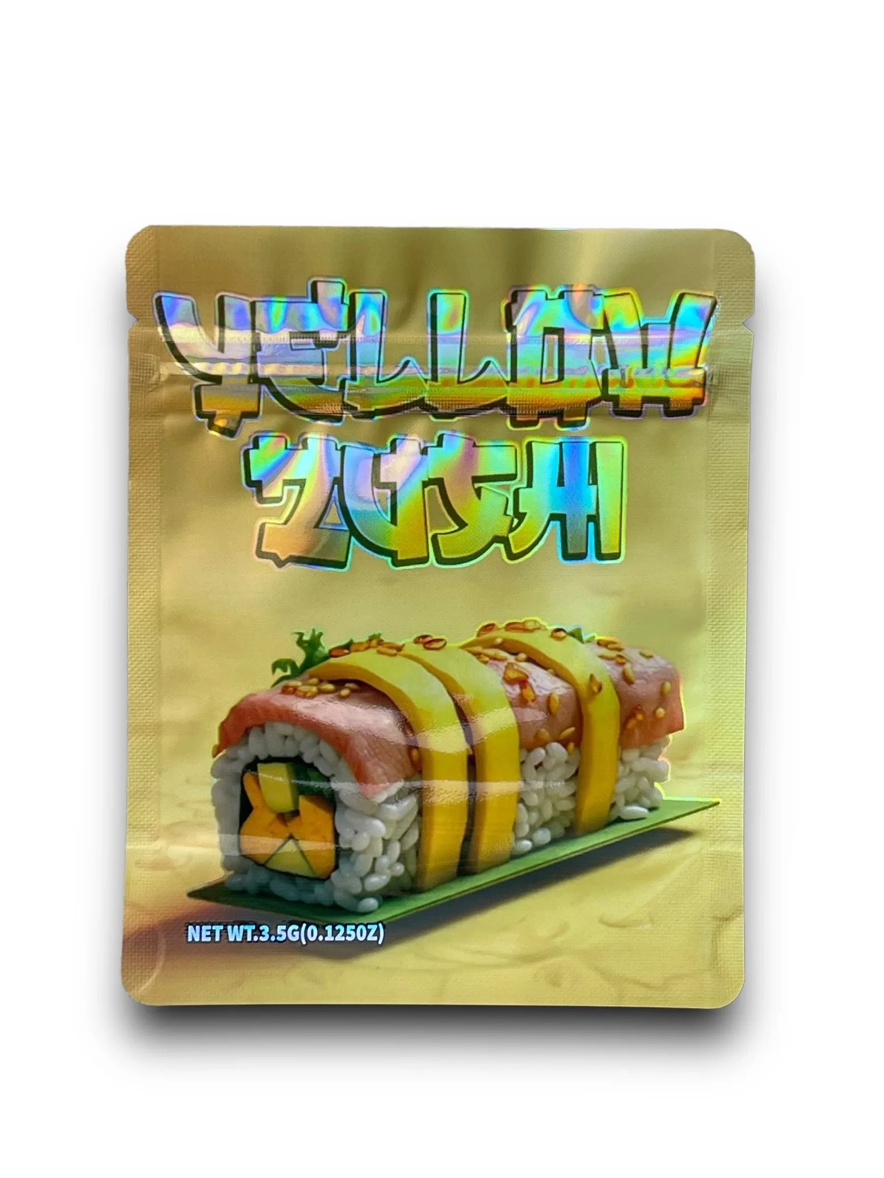 Yellow Zushi 3.5G Mylar Bags Holographic - Black Unicorn Hub