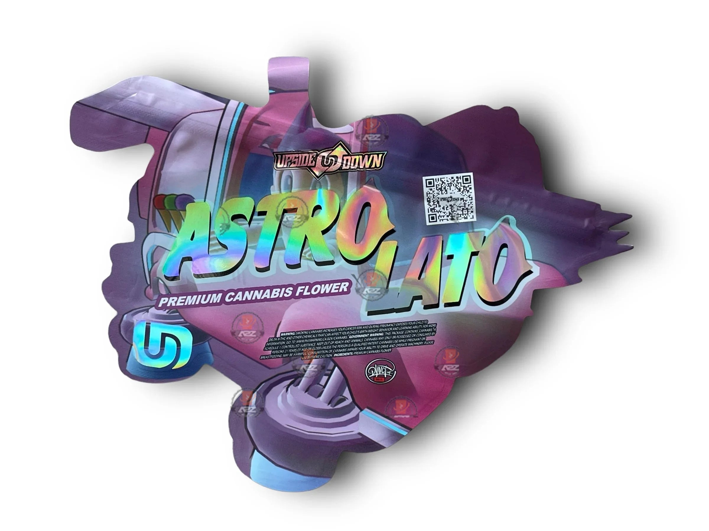 Astro Lato 3.5G Mylar Bag Holographic Upside Down - Black Unicorn Hub