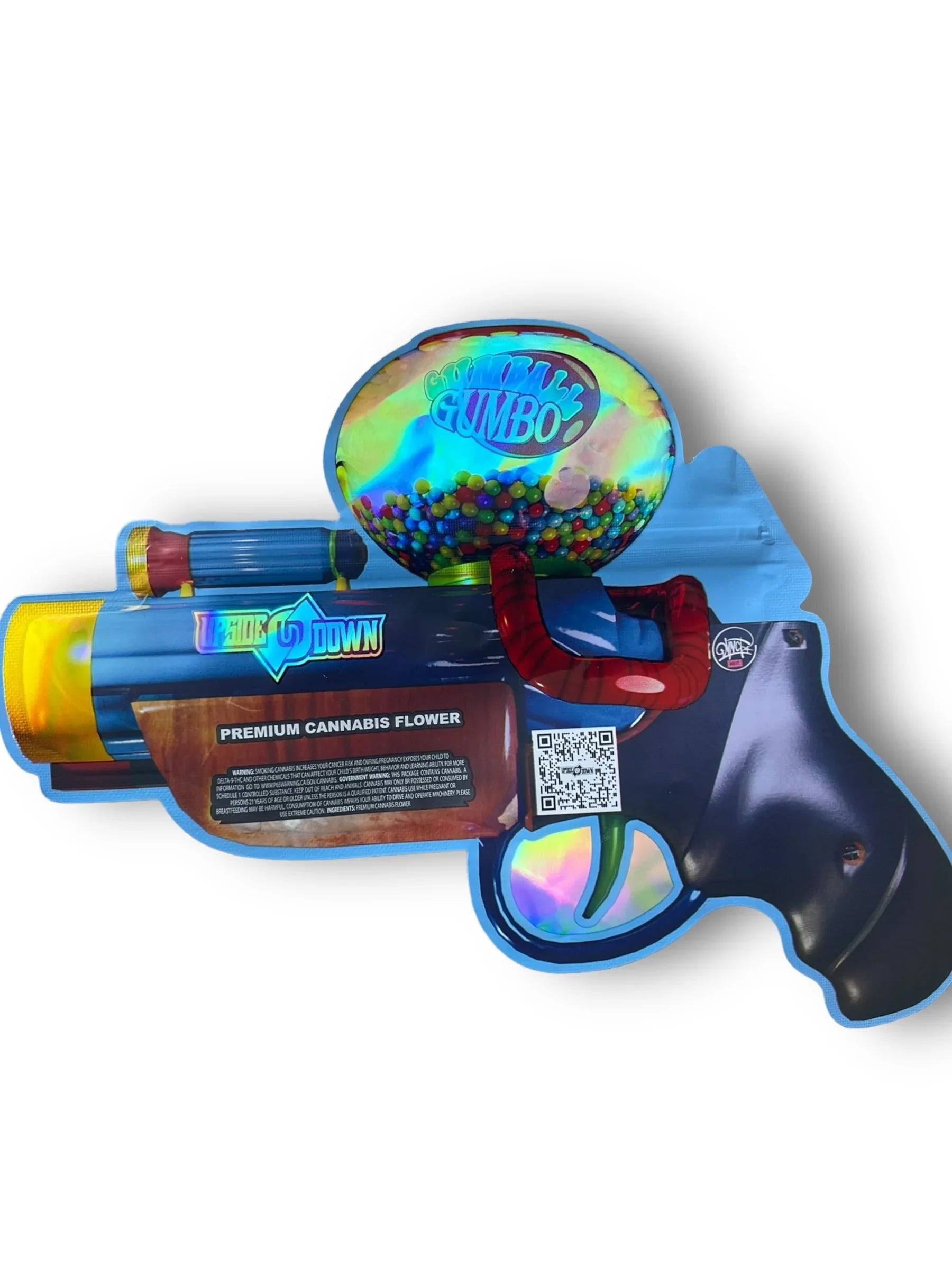 Gumball Gumbo 3.5G Mylar Bag Holographic Upside Down - Black Unicorn Hub