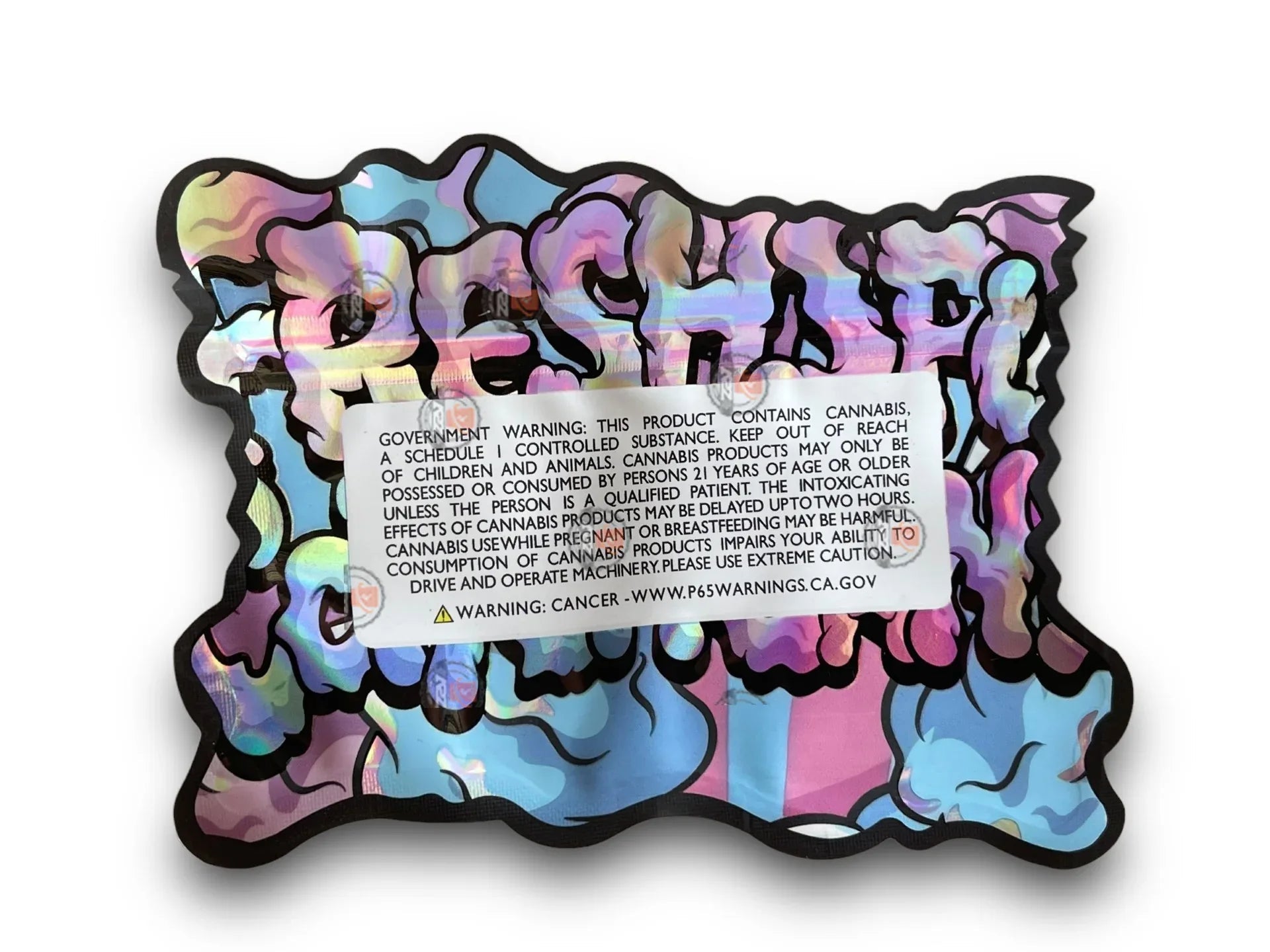 Fresh Spun Cotton Candy 3.5G Mylar Bags Holographic - Black Unicorn Hub