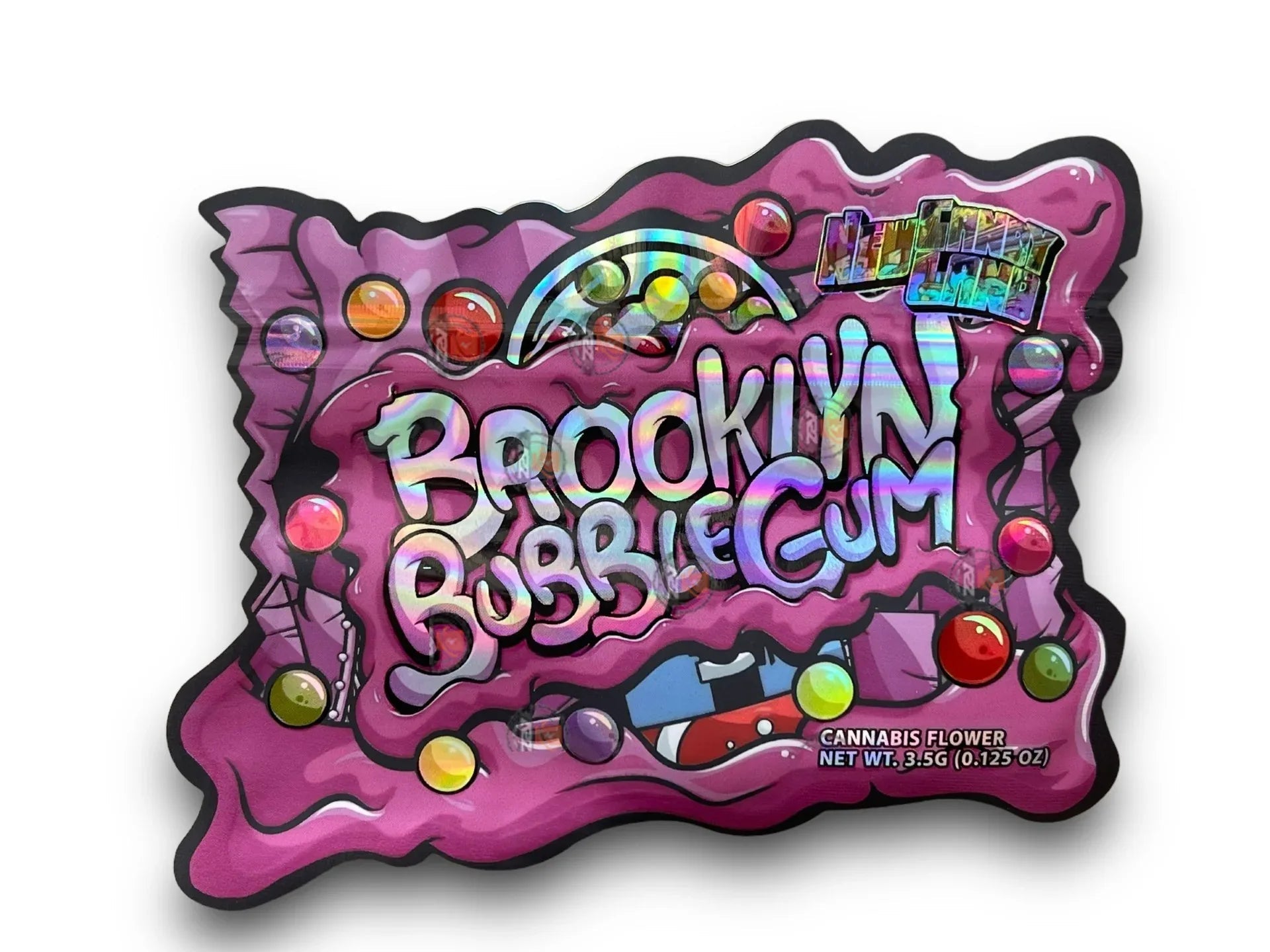 Brooklyn Bubblegum 3.5G Mylar Bags Holographic - Black Unicorn Hub