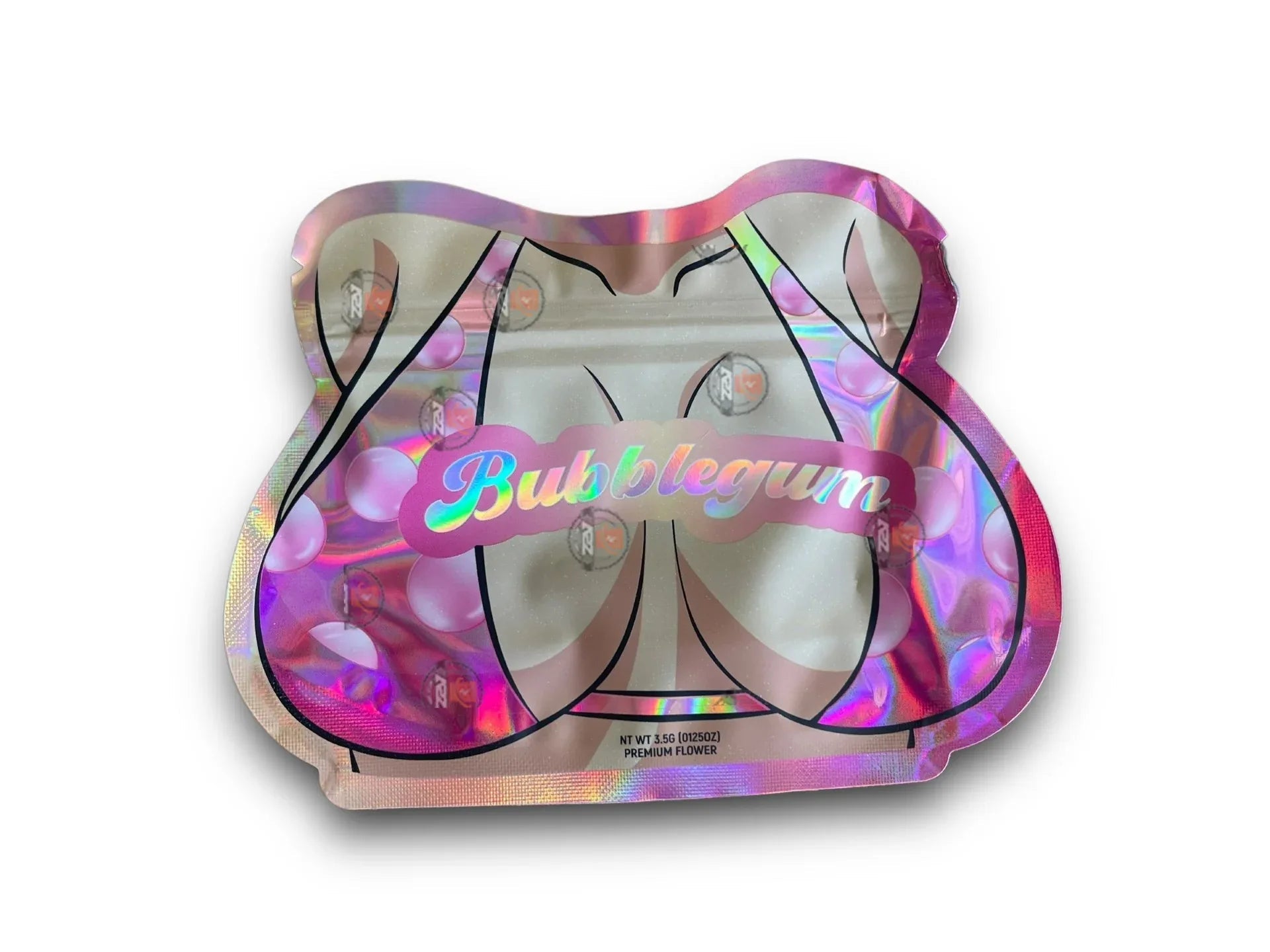 Bubblegum 3.5G Mylar Bags Holographic cut out - Black Unicorn Hub