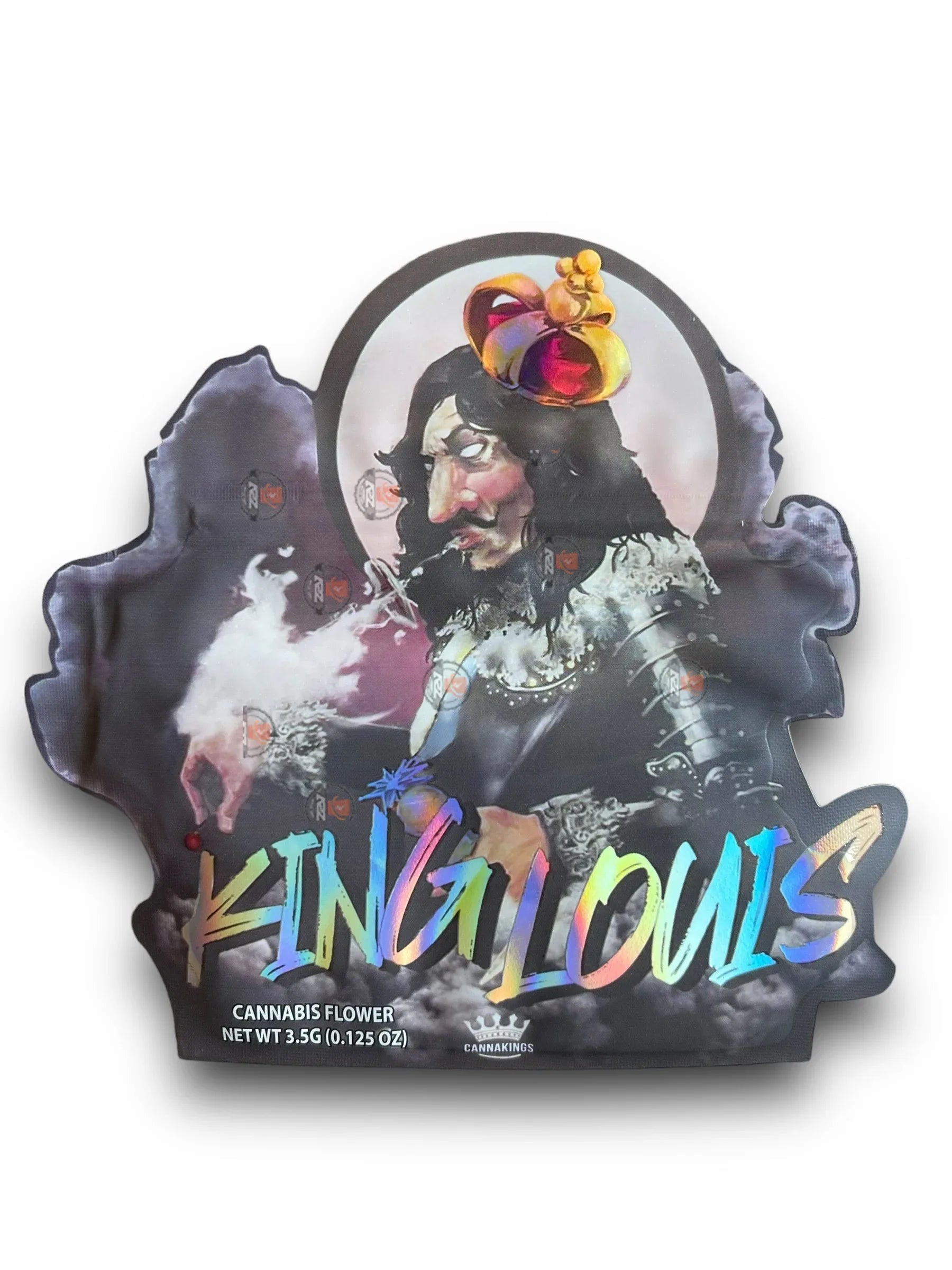 King Louis 3.5G Mylar Bags Holographic Cannakings - Black Unicorn Hub