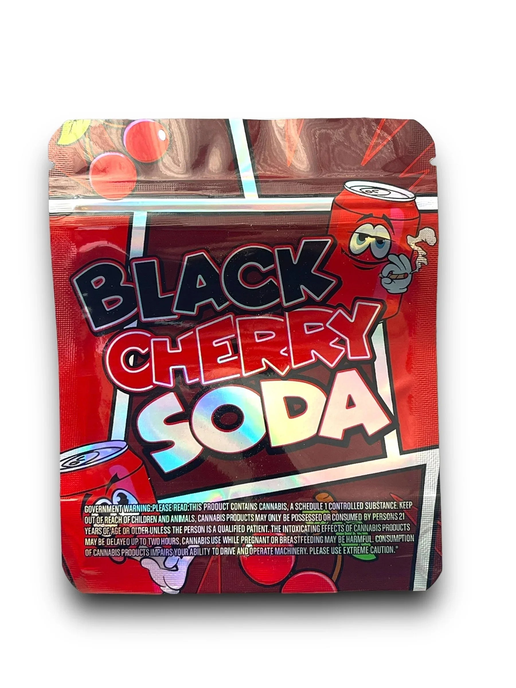 Black Cherry Soda 3.5G Mylar Bags Holographic - Black Unicorn Hub