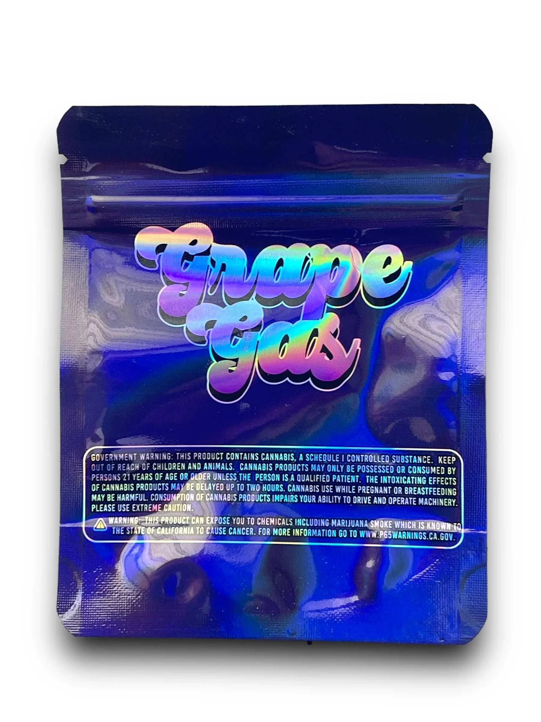 Grape Gas 3.5G Mylar Bags Holographic Exotic Big Blue Farms - Black Unicorn Hub
