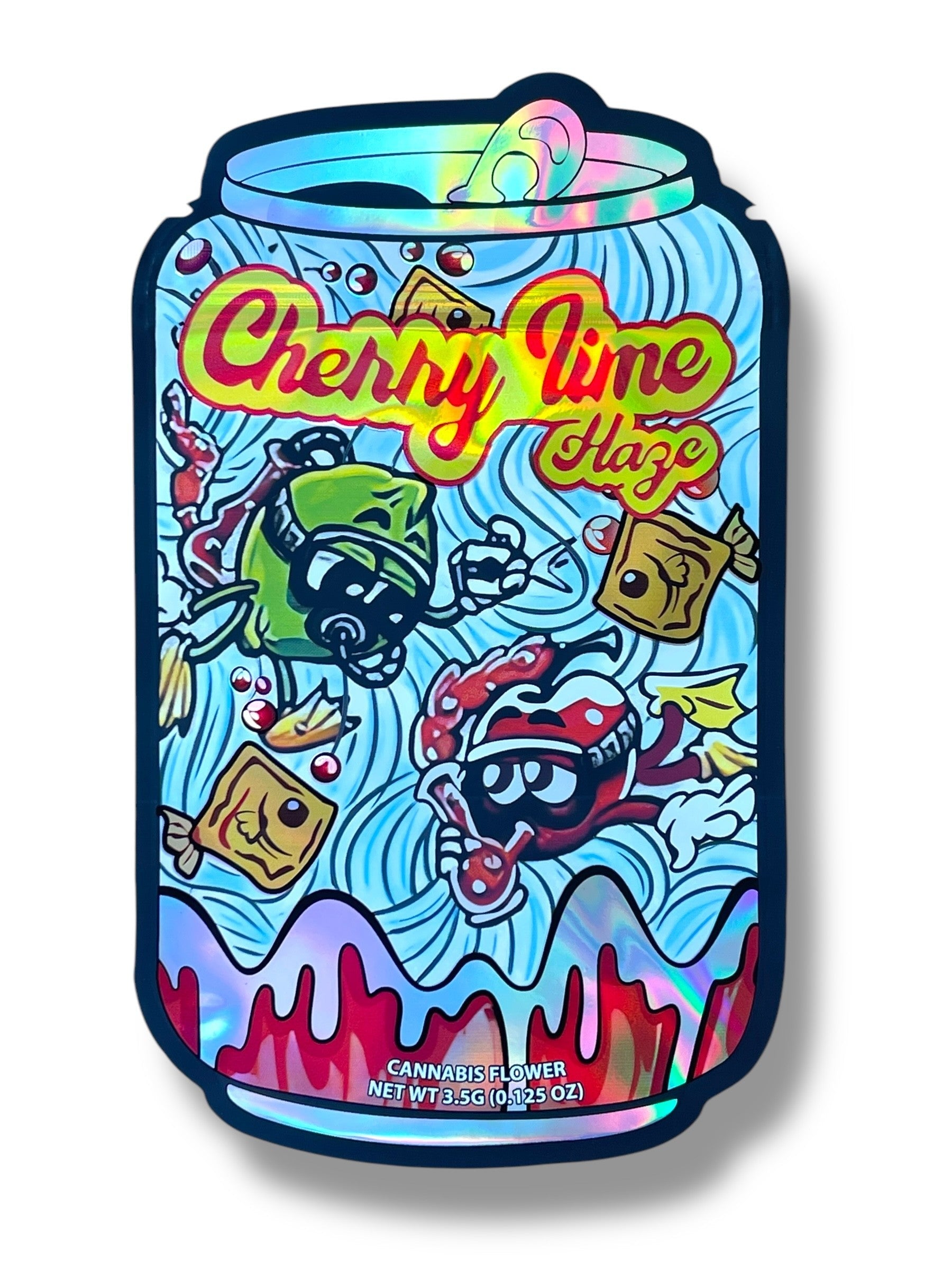 Cherry Lime Haze Can Mylar Bag 3.5g shape bag
