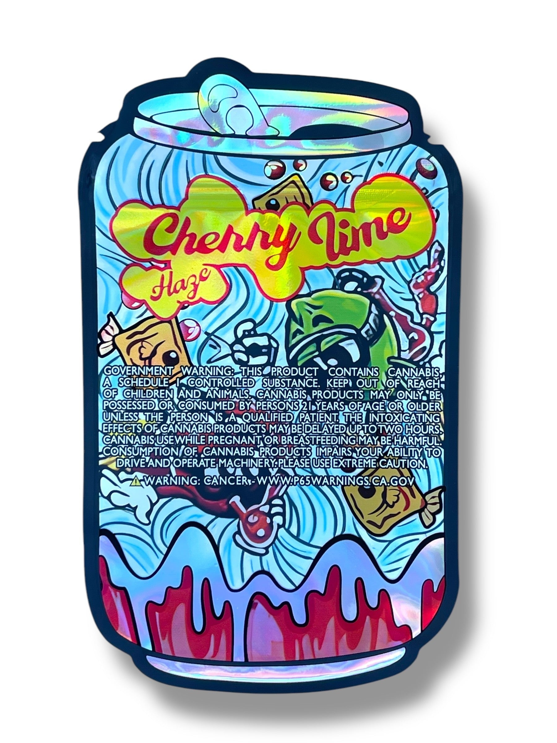 Cherry Lime Haze Can Mylar Bag 3.5g shape bag