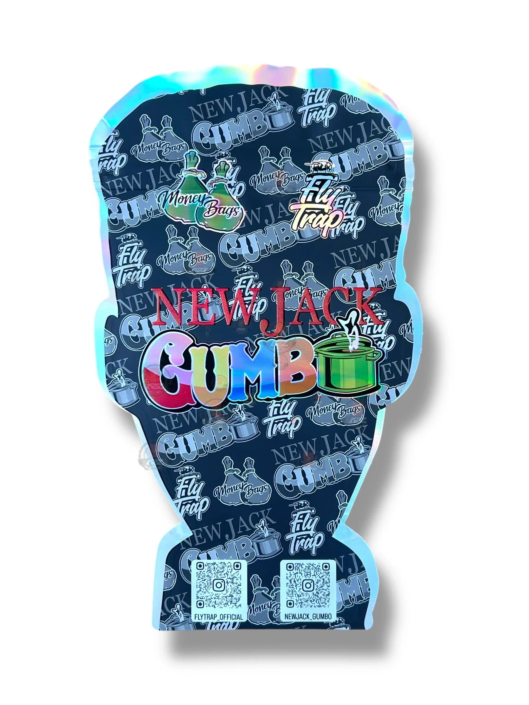 Gumbo New Jack Mylar Bag 3.5g shape bag Fly trap - Black Unicorn Hub