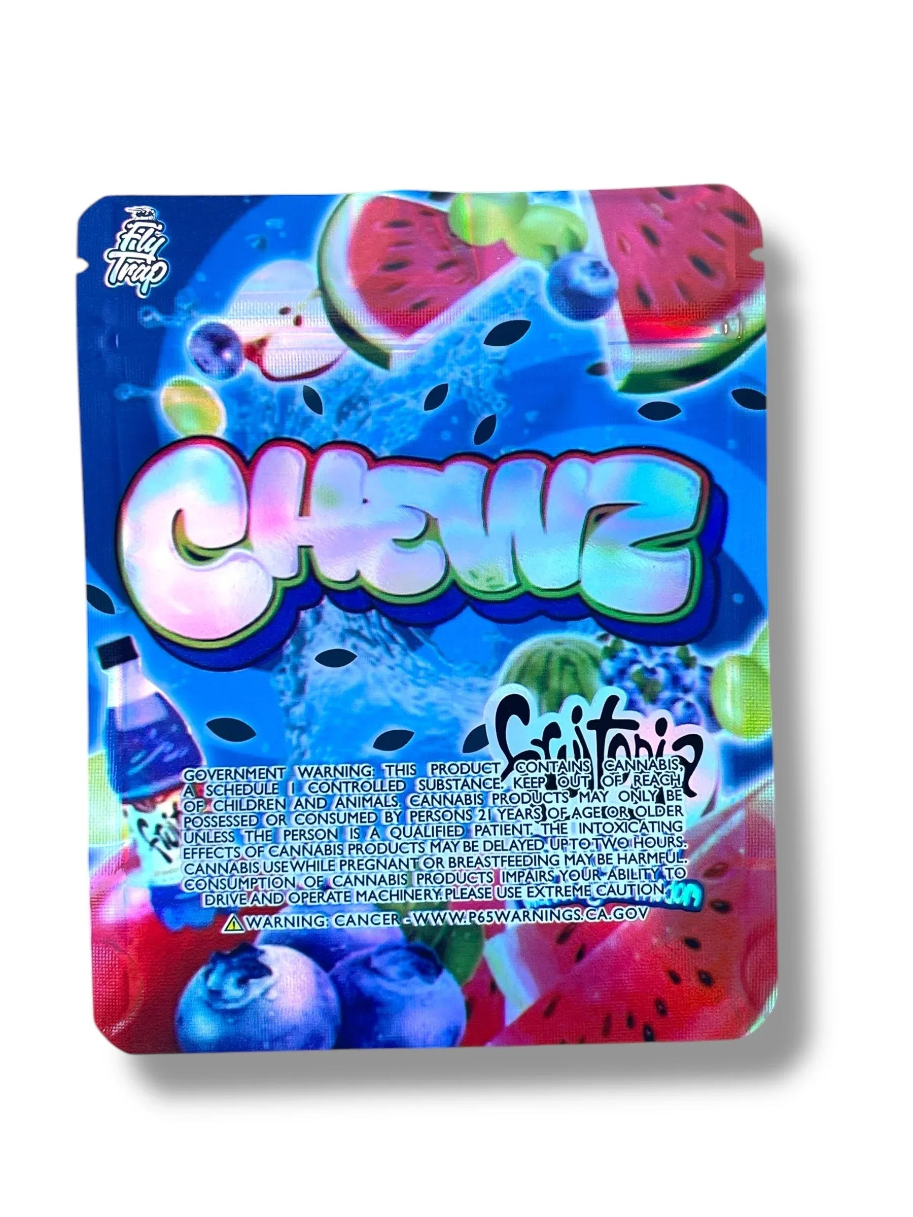 Fly Trap Chewz Blueberry Watermelon Mylar Bag 3.5g - Black Unicorn Hub