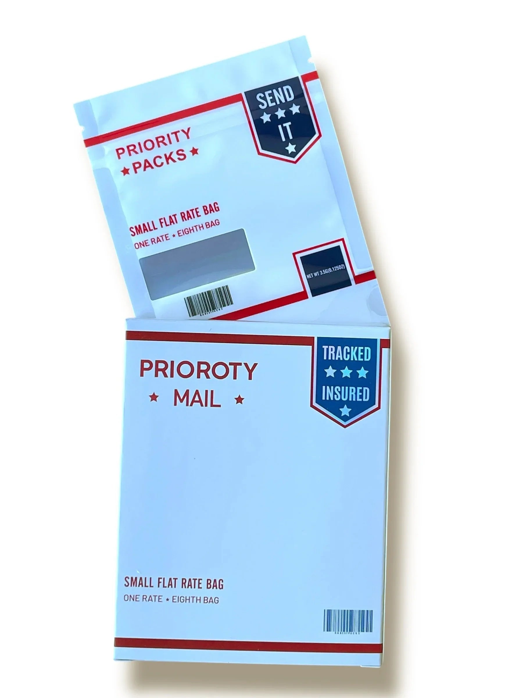 USPS Priority Mail Box and Bags 3.5g Box Packaging Holographic - Black Unicorn Hub