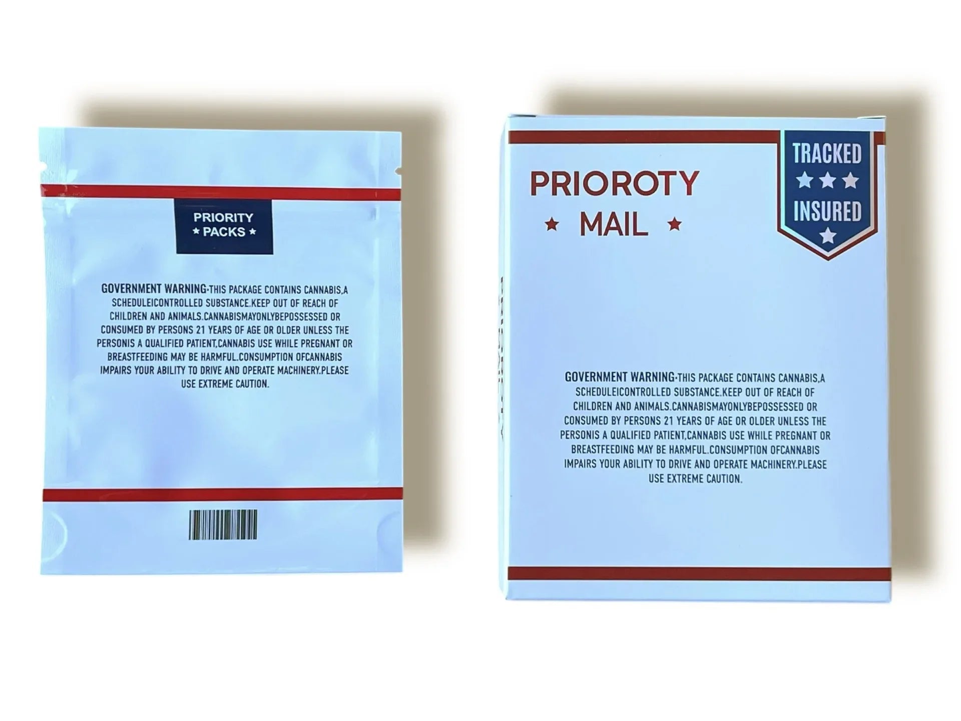 USPS Priority Mail Box and Bags 3.5g Box Packaging Holographic - Black Unicorn Hub