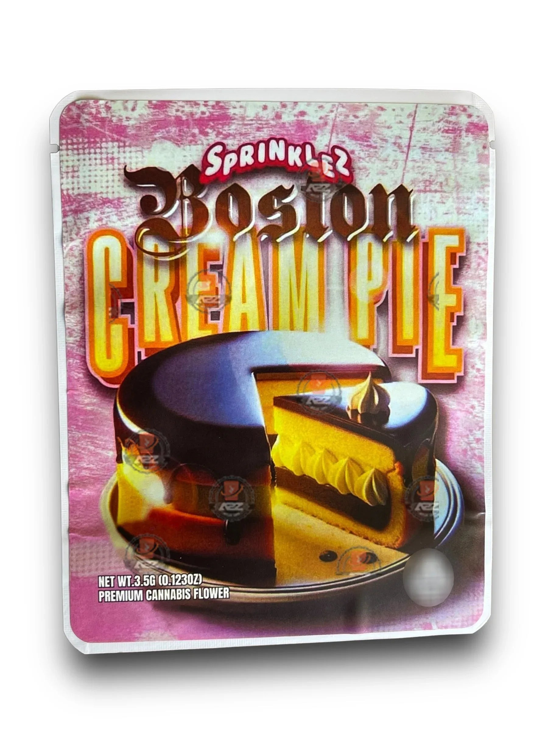 Boston Cream Pie 3.5G Mylar Bags -With stickers and label - Black Unicorn Hub