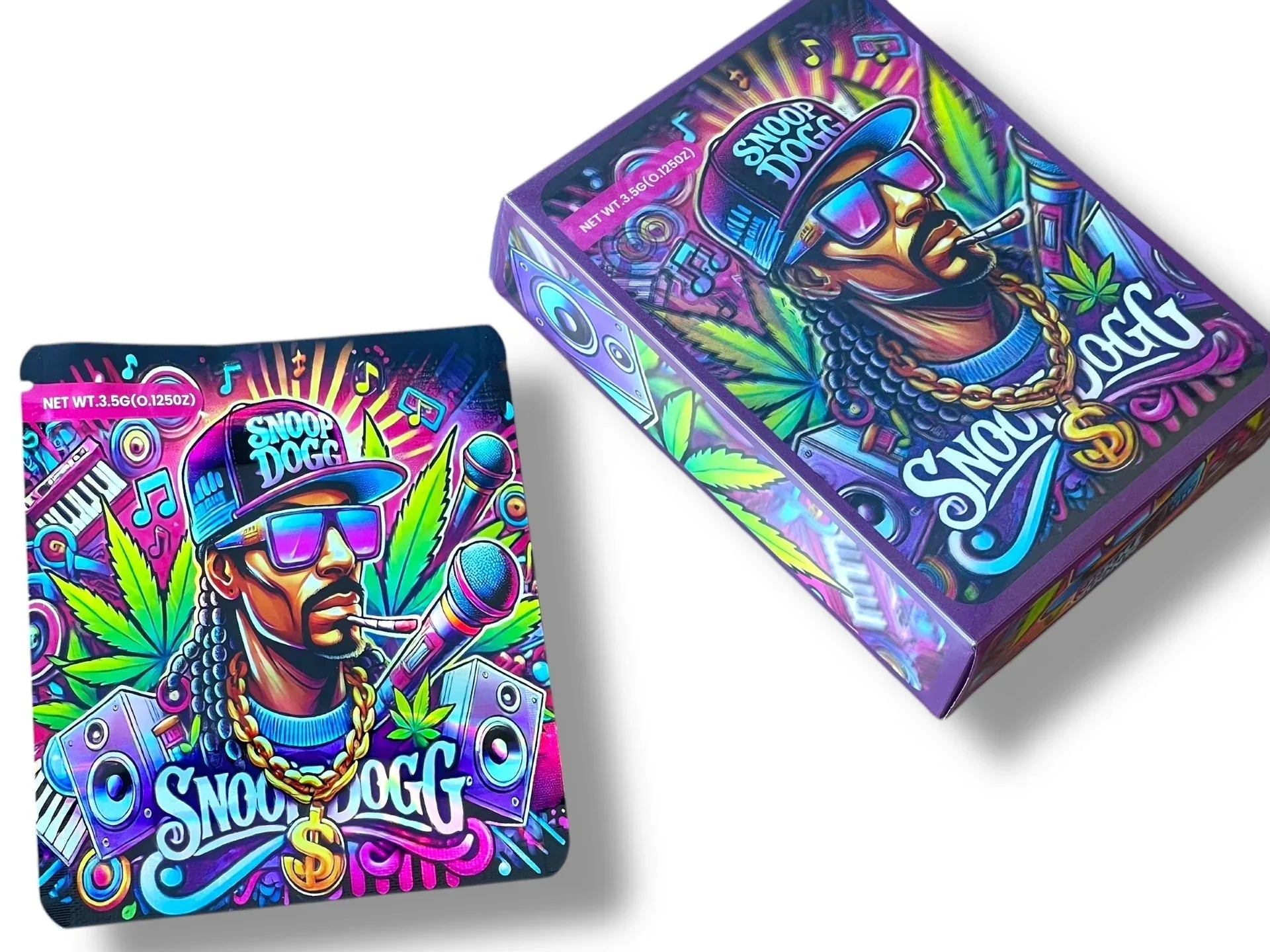 Snoop Dogg 3D Box and Bags 3.5g Box Packaging Holographic - Black Unicorn Hub