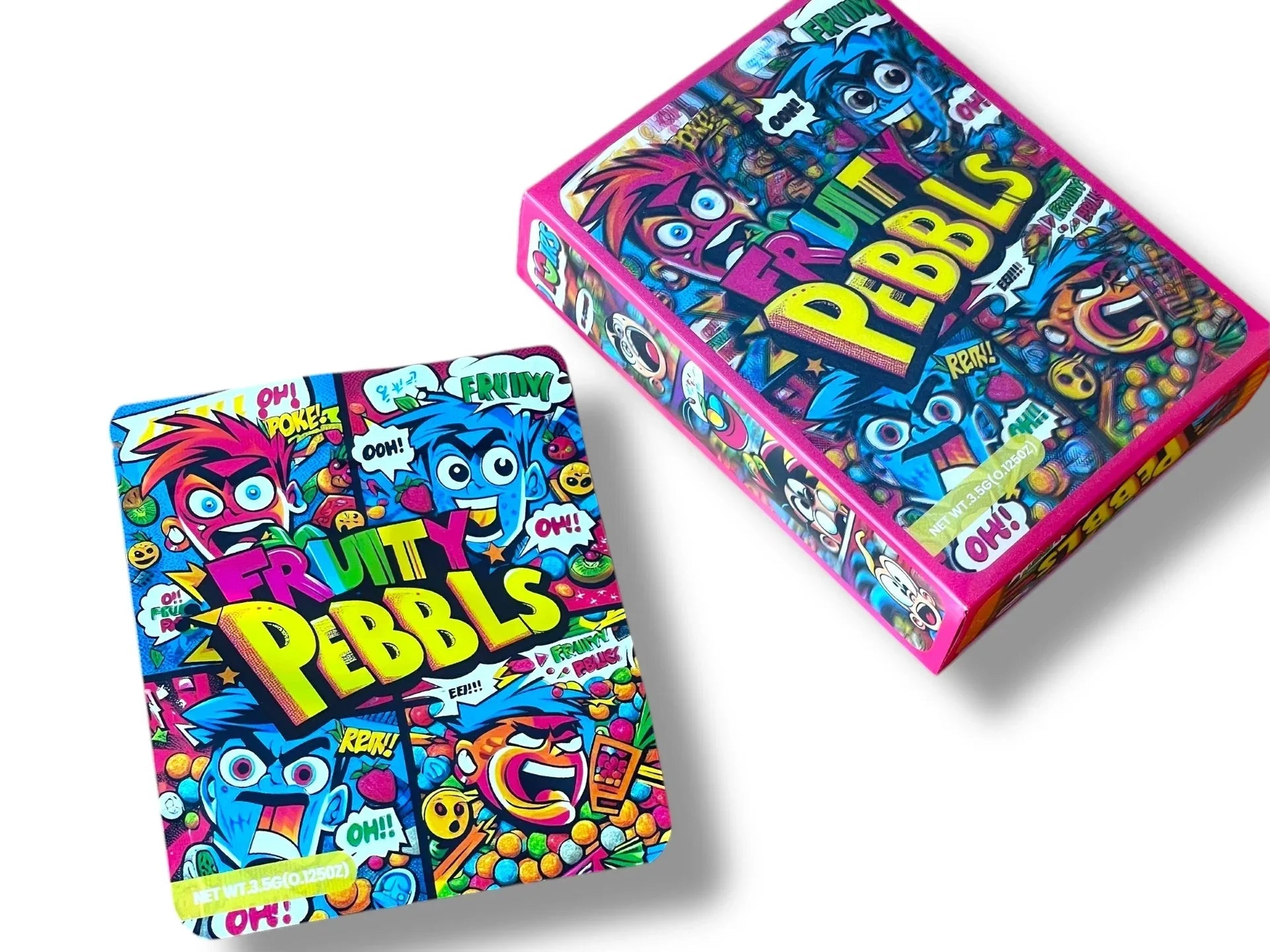 Fruity Pebbles 3D Box and Bags 3.5g Box Packaging Holographic - Black Unicorn Hub