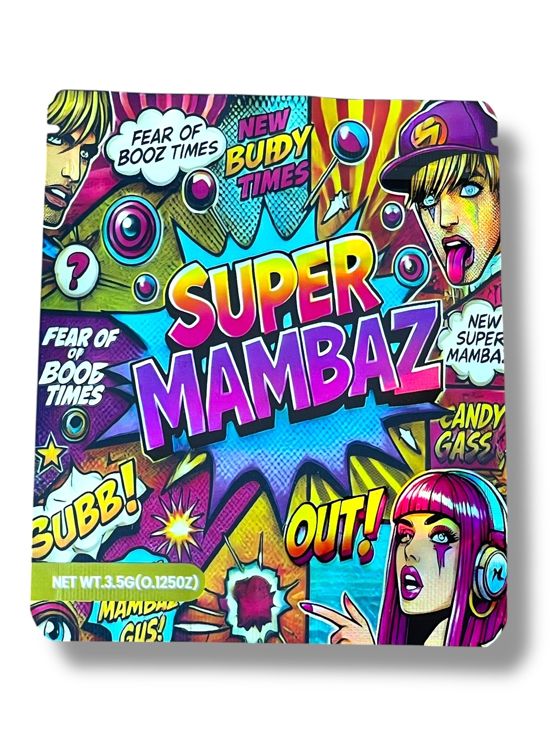 Super Mambaz 3D Box and Bags 3.5g Box Packaging Holographic