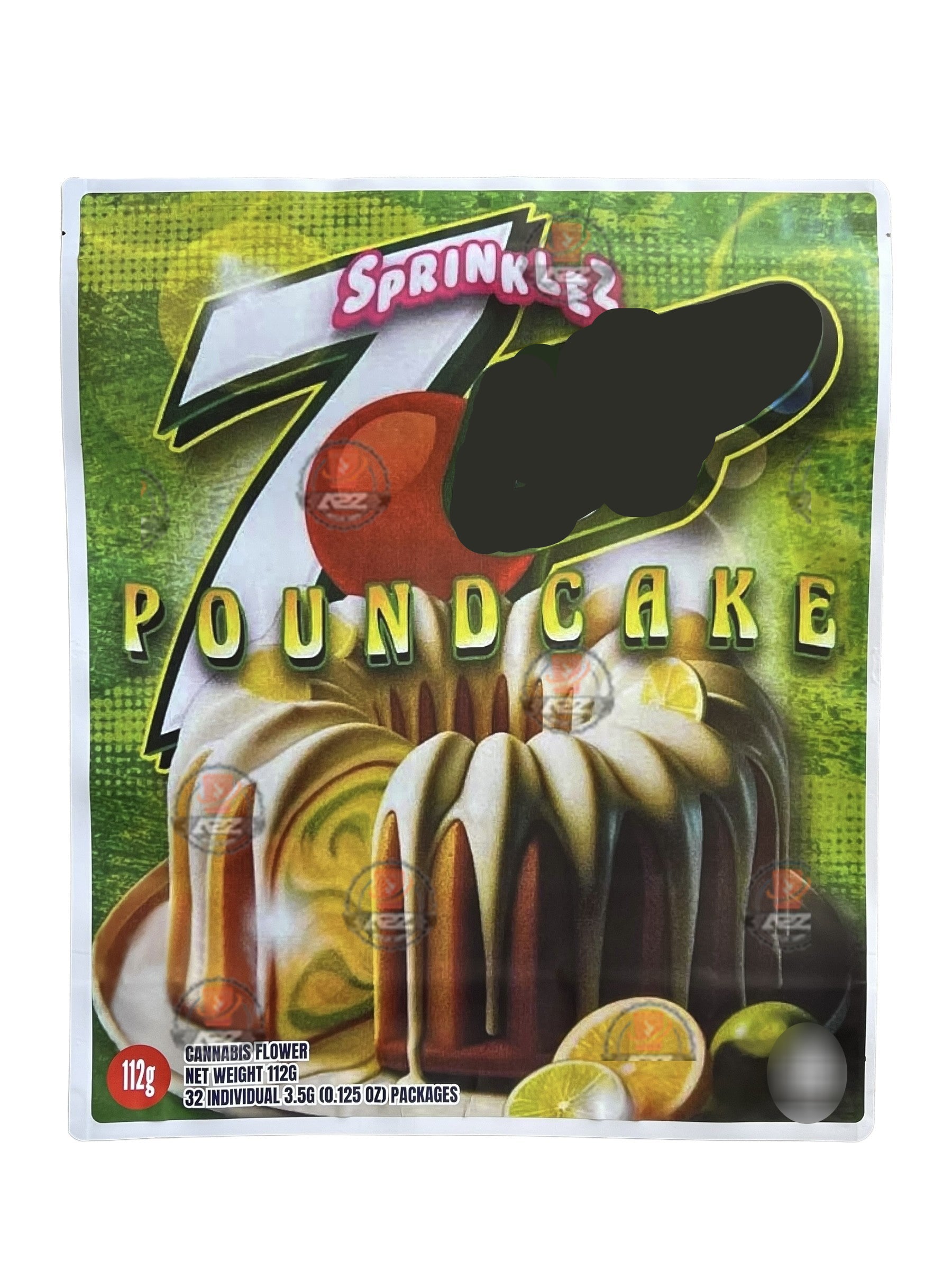 Sprinklez 7UP Pound Cake 1 Pound Mylar Bag Net Weight 112G Packaging Only