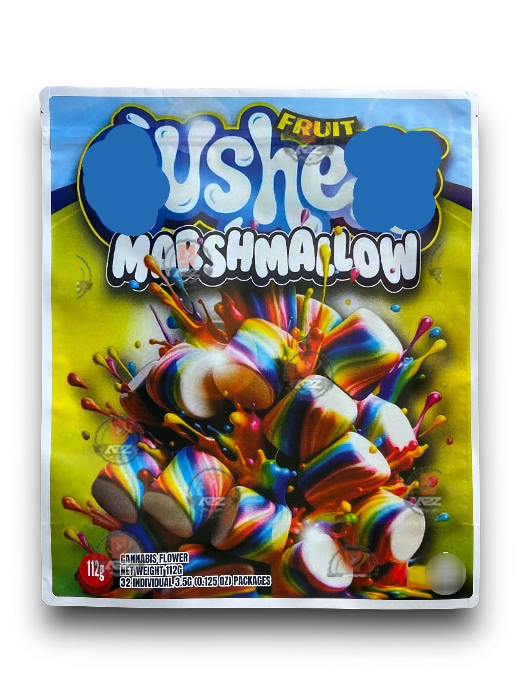 Fruit Marshmallow 1 Pound Sticker Mylar Bag Net Weight 112G Packaging Only