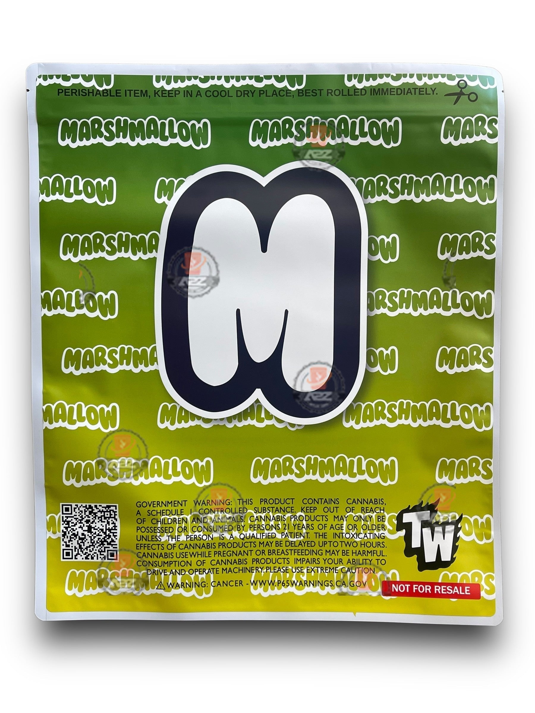 Fruit Marshmallow 1 Pound Sticker Mylar Bag Net Weight 112G Packaging Only