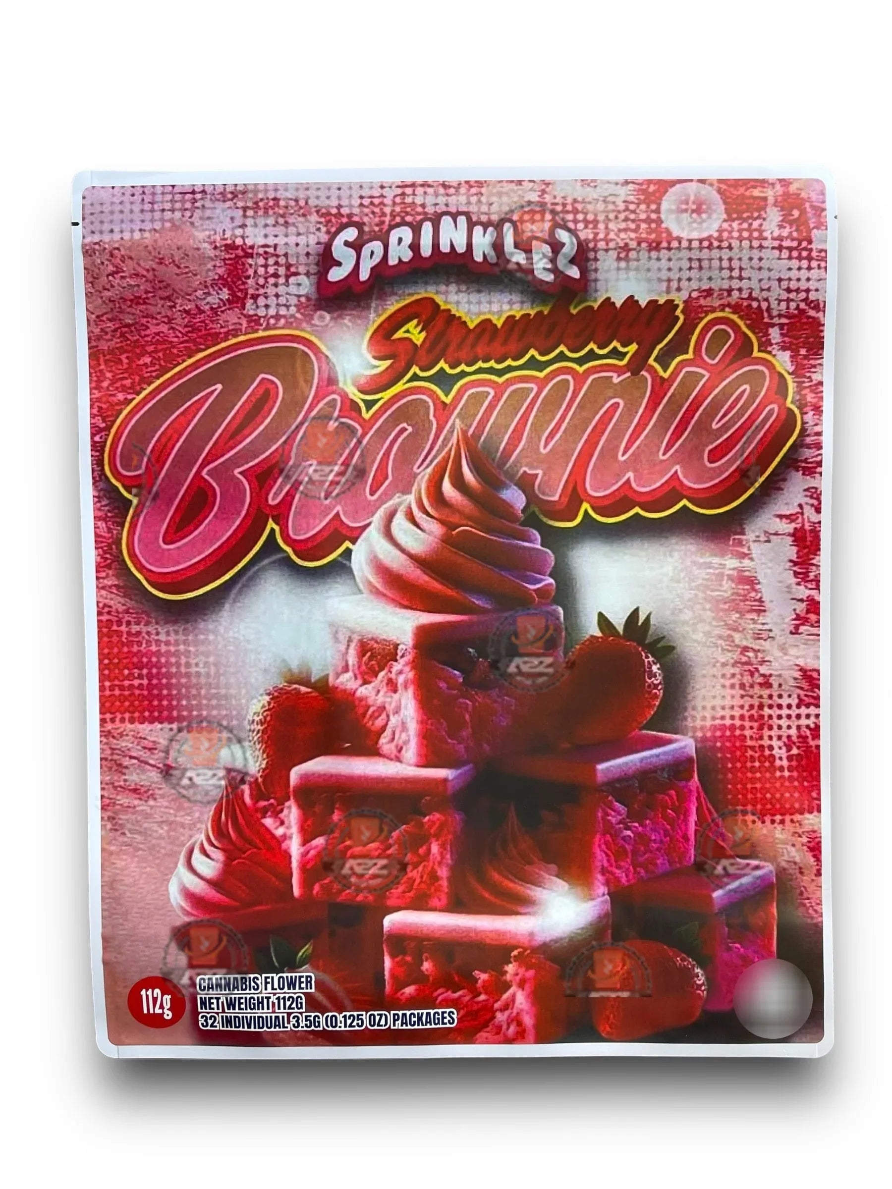 Sprinklez Strawberry Brownie 1 Pound Sticker Mylar Bag Net Weight 112G Packaging Only - Black Unicorn Hub