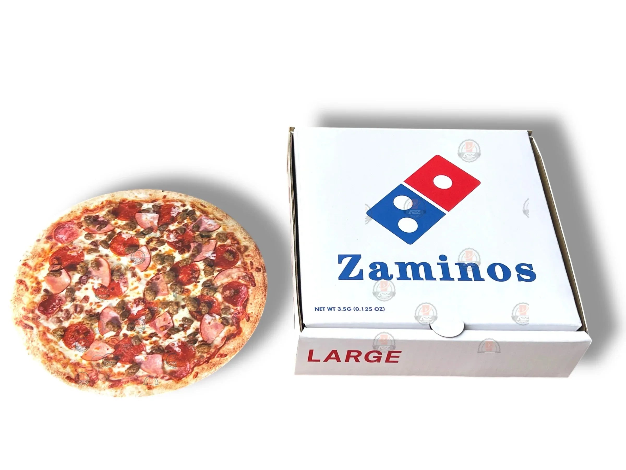 Zaminos Pizza Box Mylar Bags with Boxes 3.5g Box Packaging - Black Unicorn Hub
