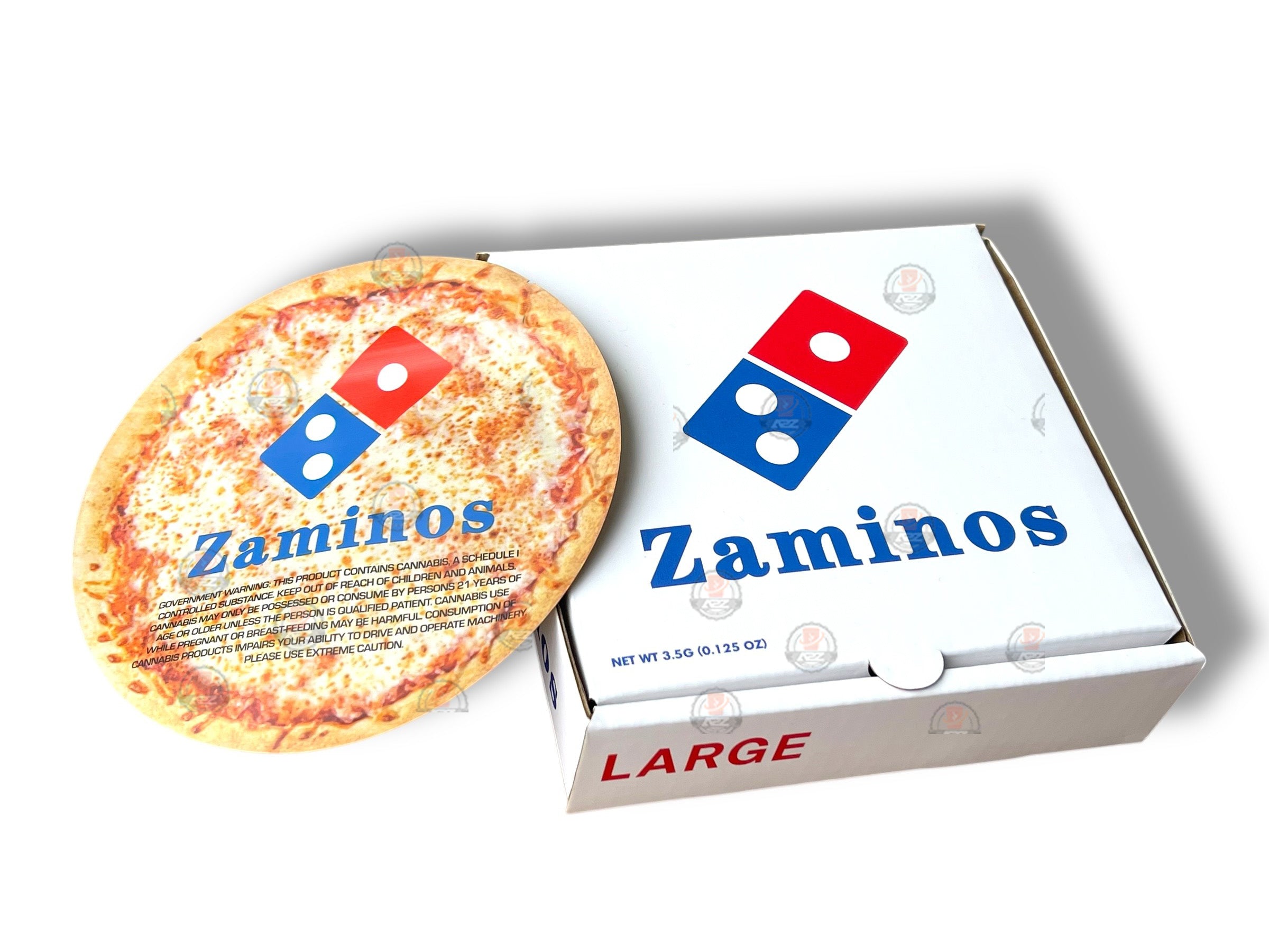 Zaminos Pizza Box Mylar Bags with Boxes 3.5g Box Packaging