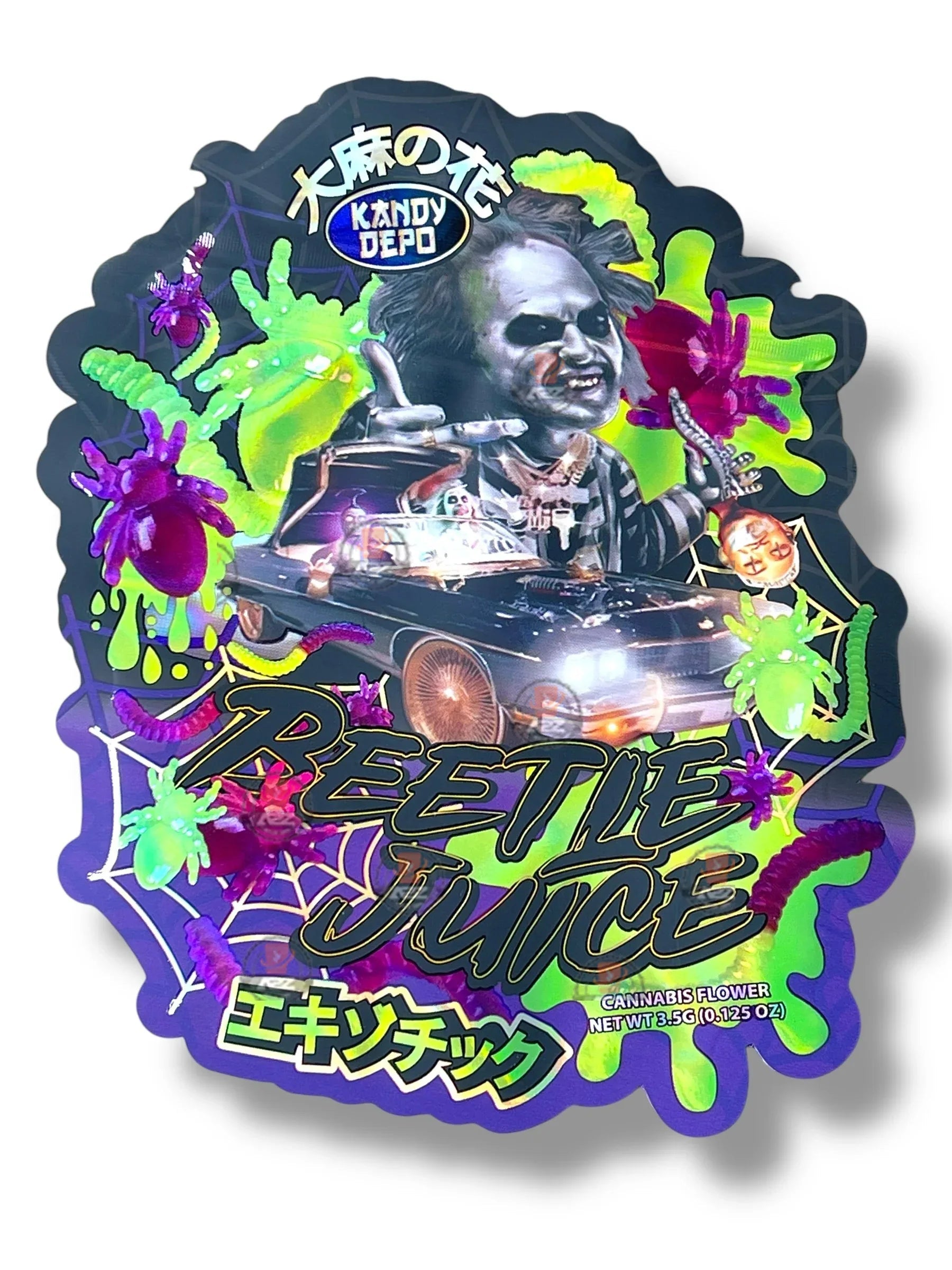 Beetle Juice Kandy Depo Mylar Bag 3.5g shape bag - Black Unicorn Hub