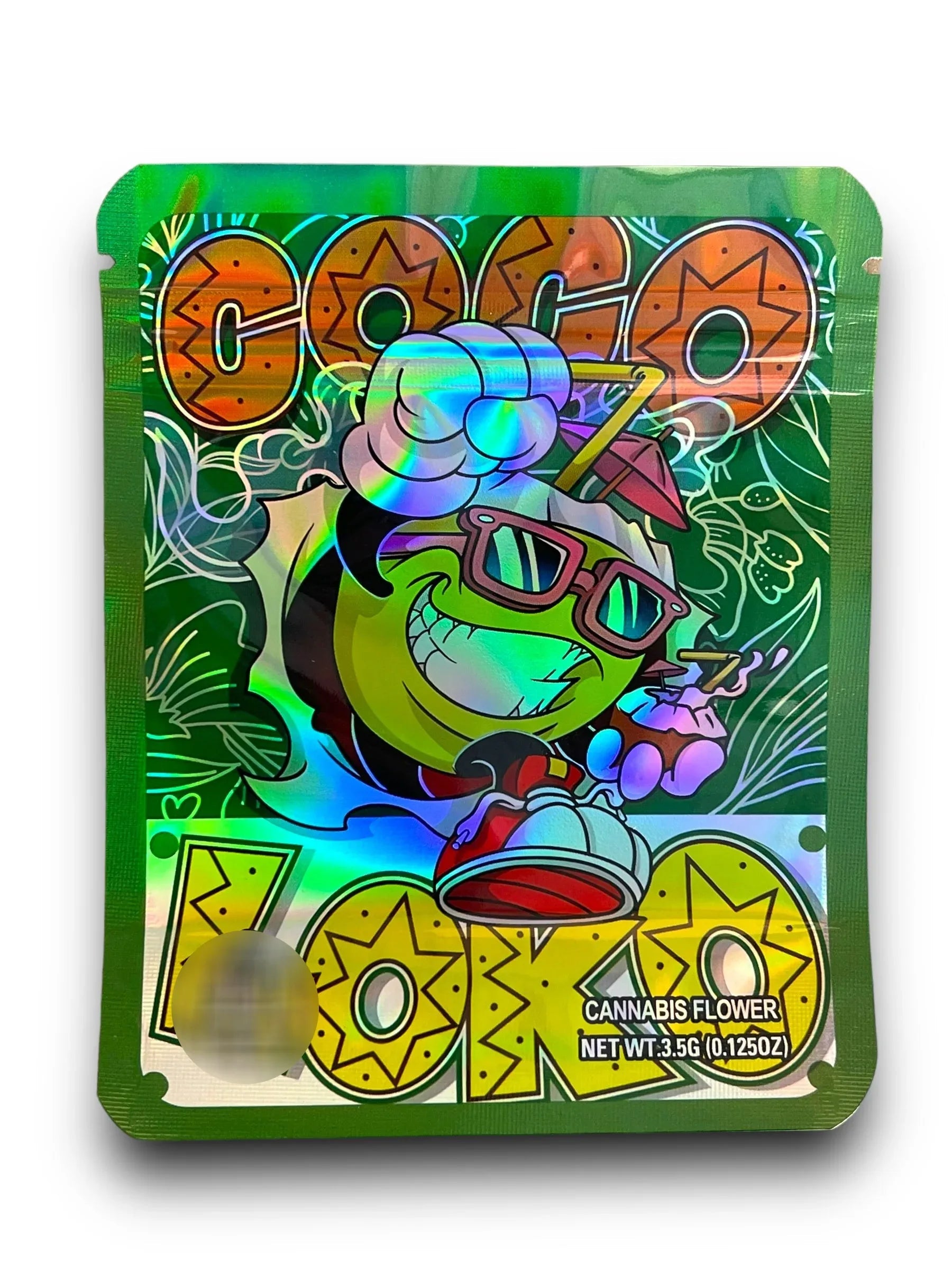 Coco Loko Coconut 3.5G Mylar Bags Holographic - Black Unicorn Hub