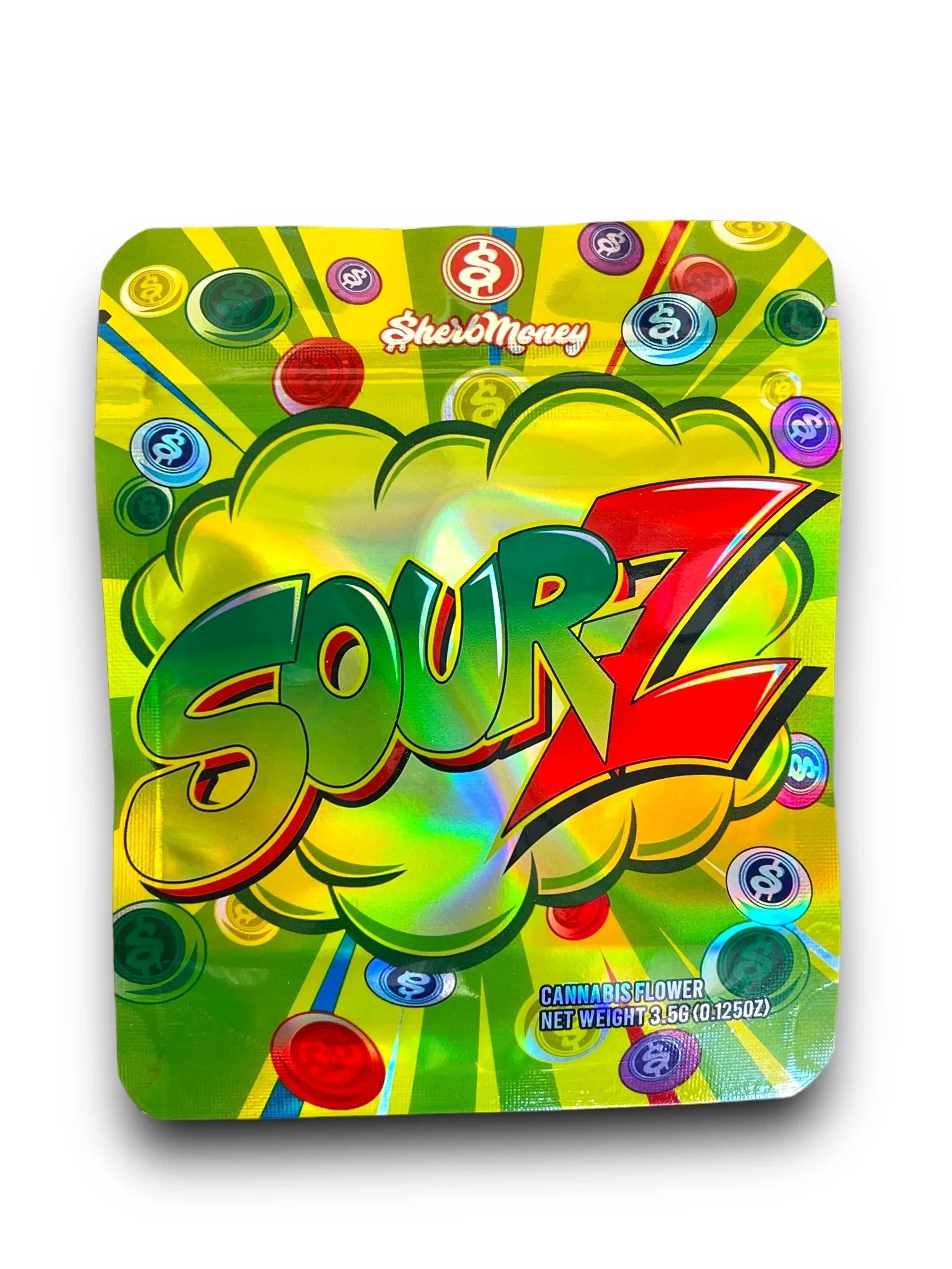 Sherb Money Sourz 3.5G Mylar Bags Holographic sours - Black Unicorn Hub