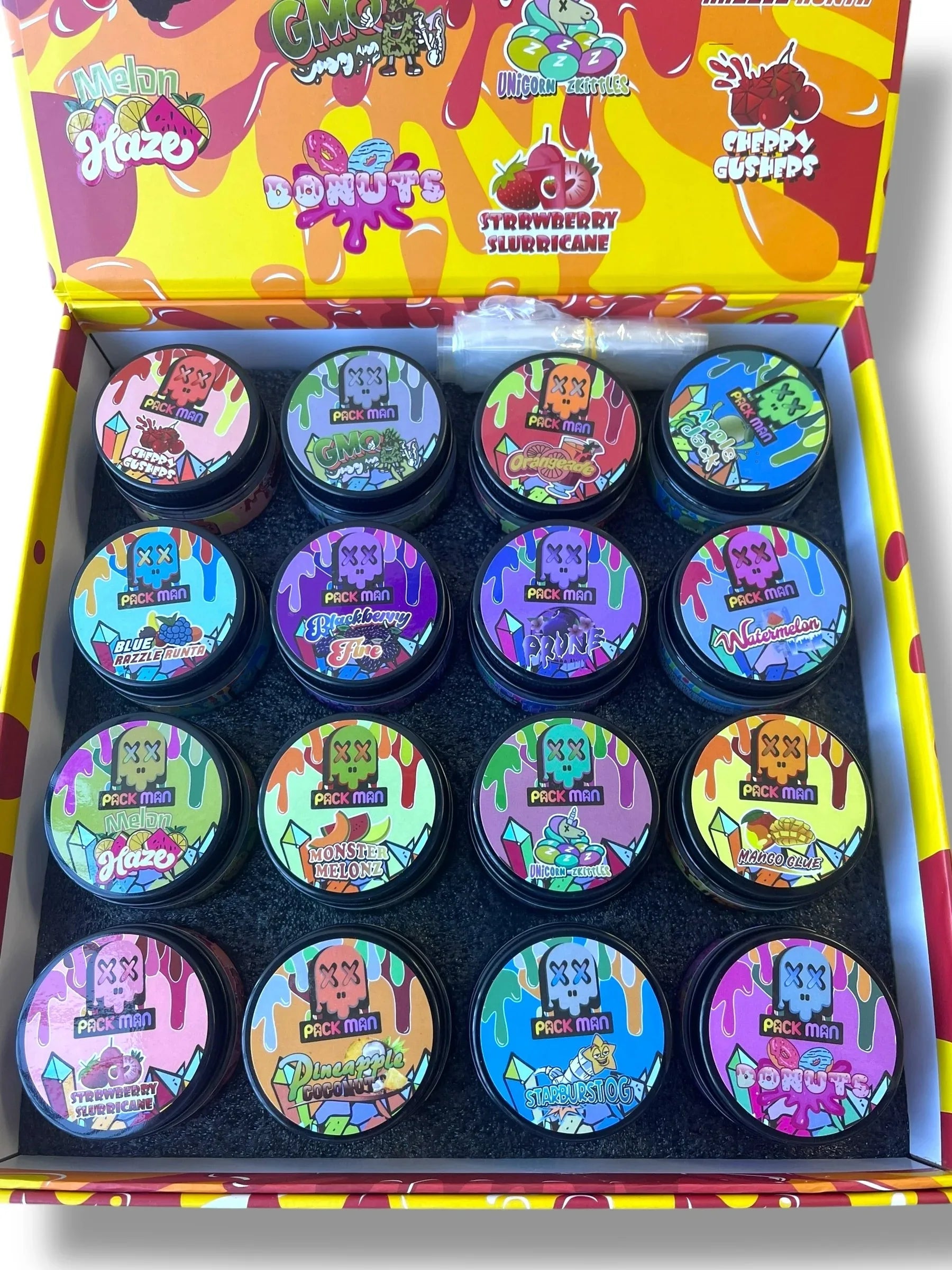 Pack Man Variety Pack 16-1oz Jars in a box Live Resin (wax) - Black Unicorn Hub