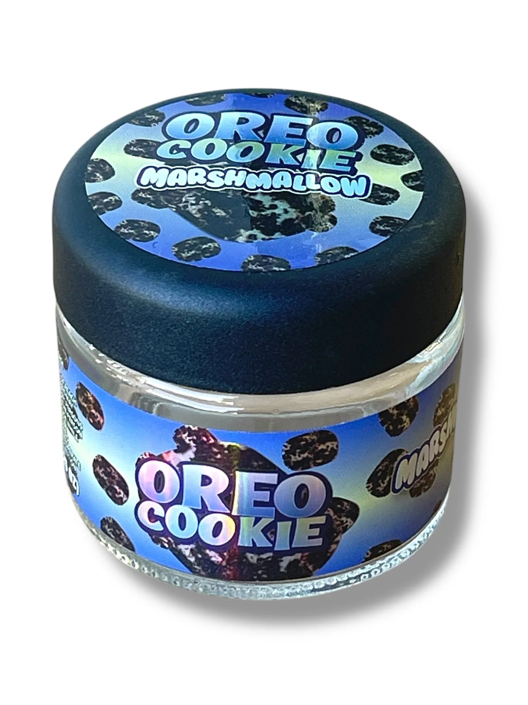 3.5g Glass Jars with Holographic Stickers - Black Unicorn Hub