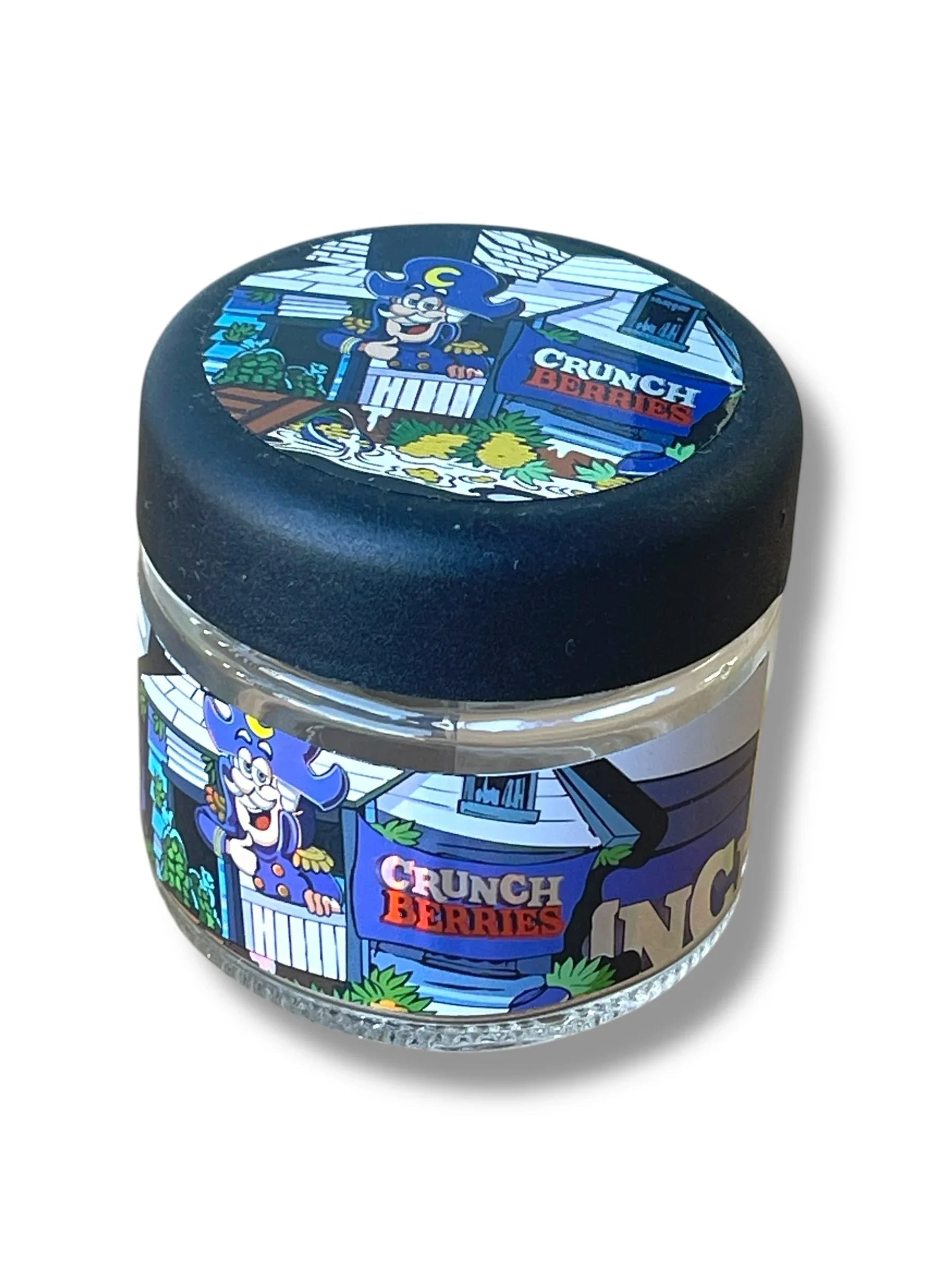 Crunch Berries 3.5g Glass Jars with Holographic Stickers - Black Unicorn Hub