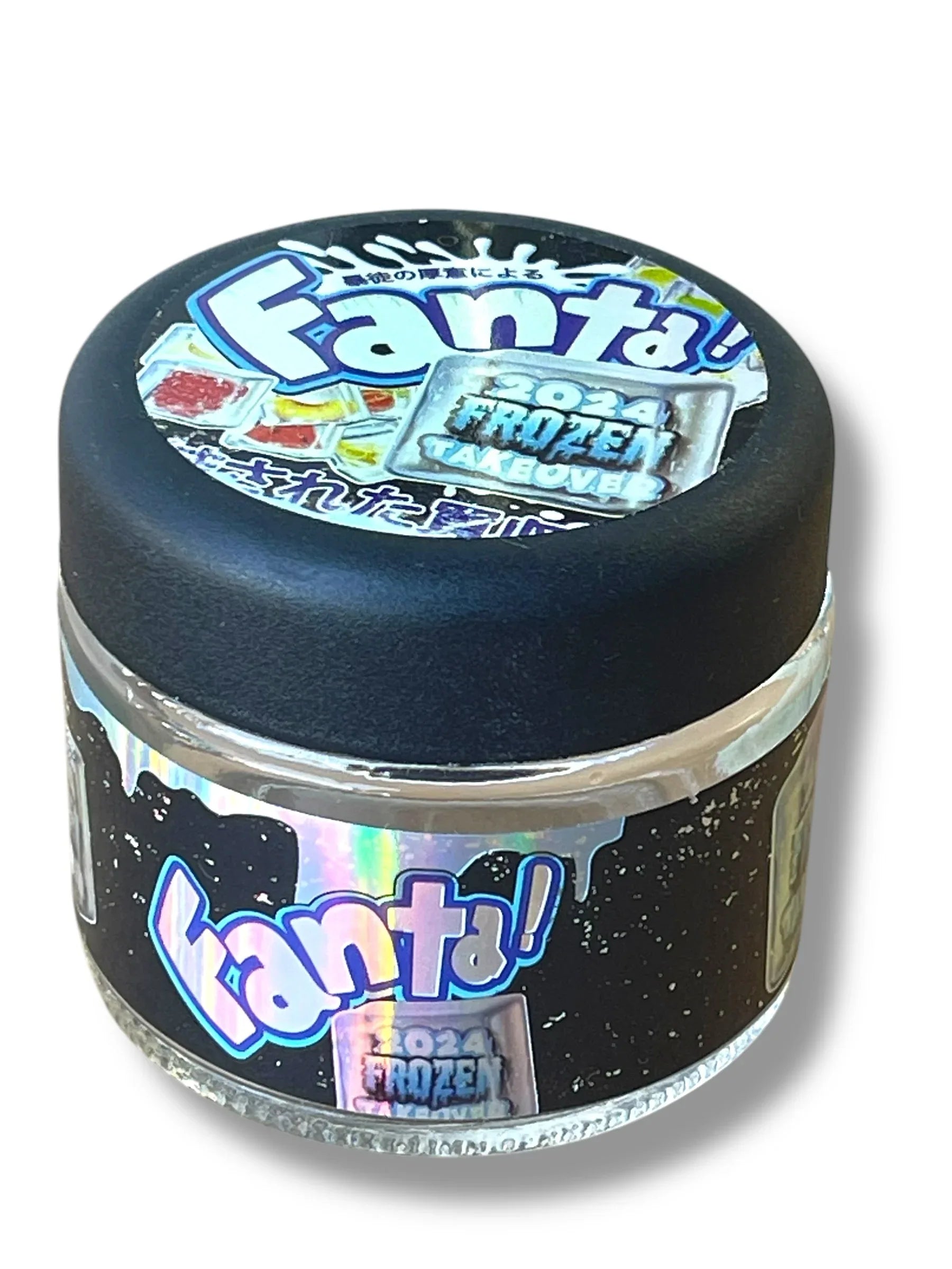 Fanta 2024 Frozen take over 3.5g Glass Jars with Holographic Stickers - Black Unicorn Hub