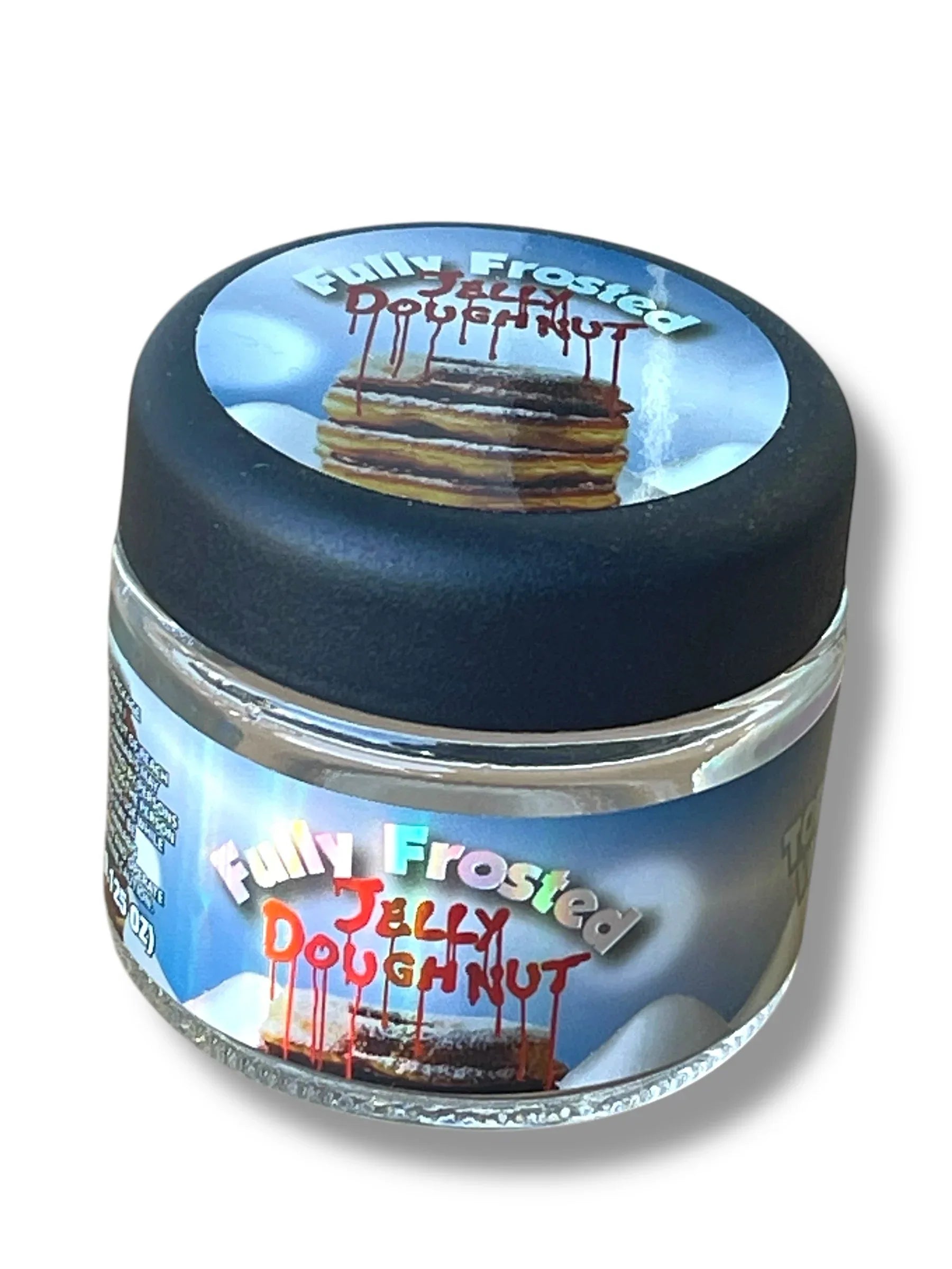 Sprinklez Fully Frosted Jelly Donut 3.5g Glass Jars with Holographic Stickers - Black Unicorn Hub