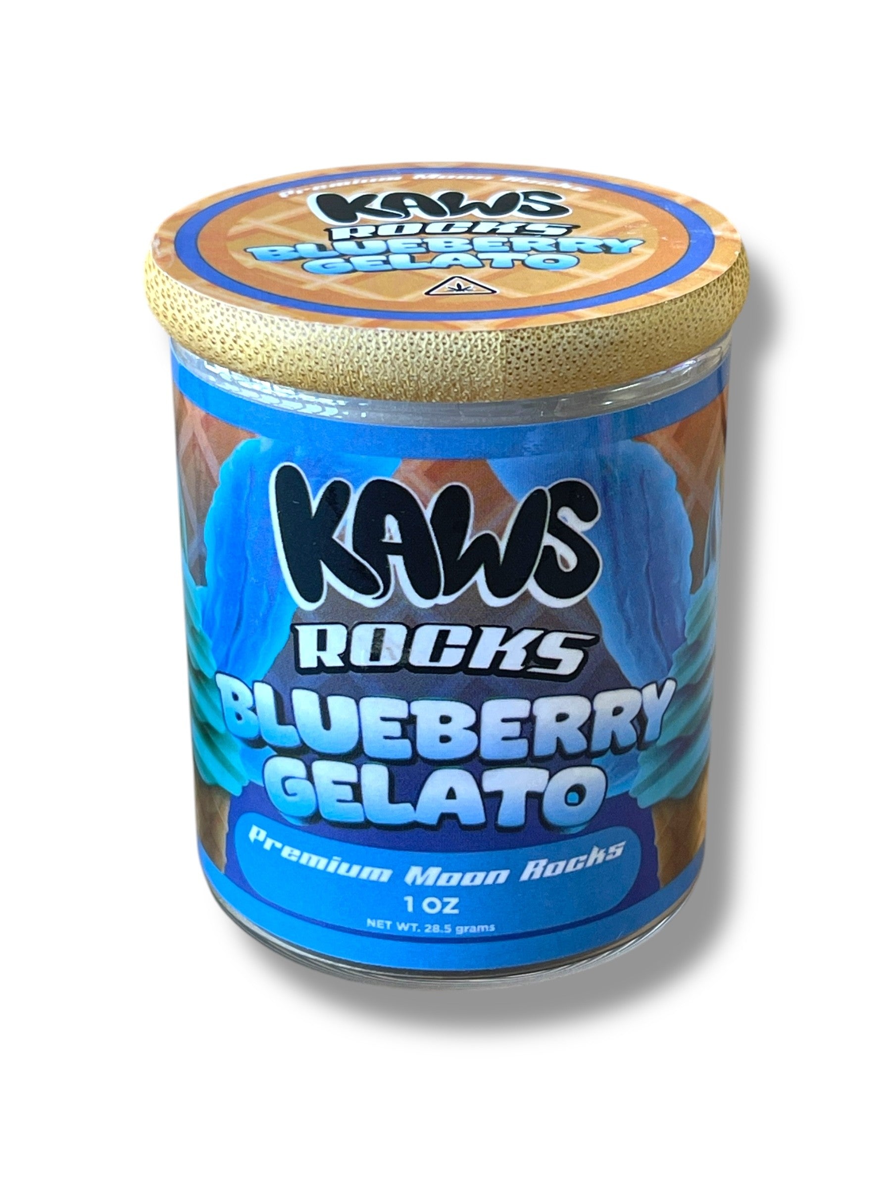 Kawz Moon Rocks Gelato Edition 1oz Glass Jars - Varity Pack 16 Strains in box Empty Jars